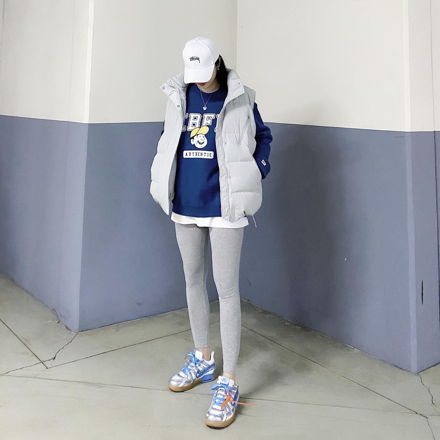Nike x Off-White Air Rubber Dunk University Blue 착용 스타일 - 1