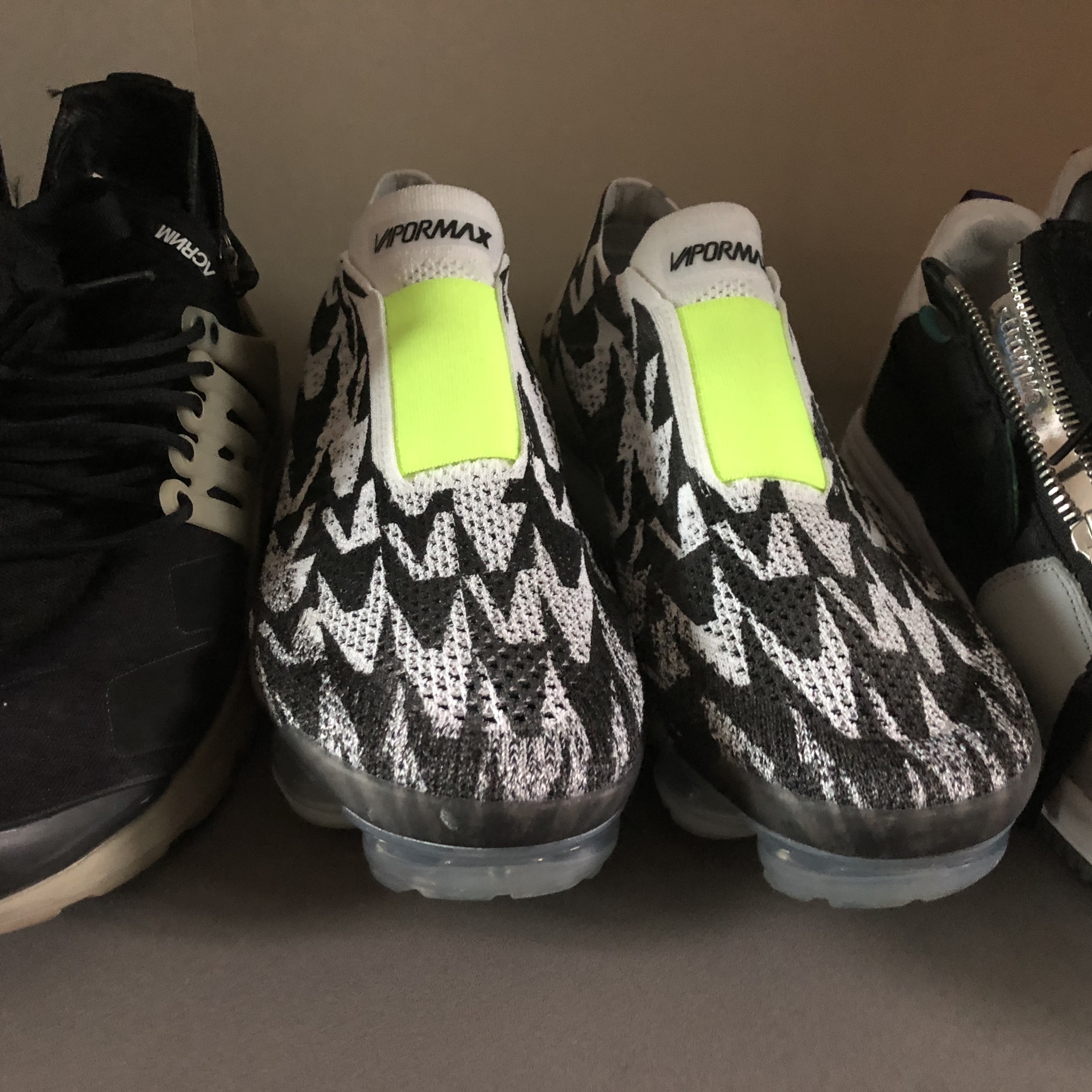Nike x Acronym Air VaporMax Moc 2 Light Bone, Nike x Acronym Lunar Force 1 SP Zip Turbo Green 착용 스타일 - 4