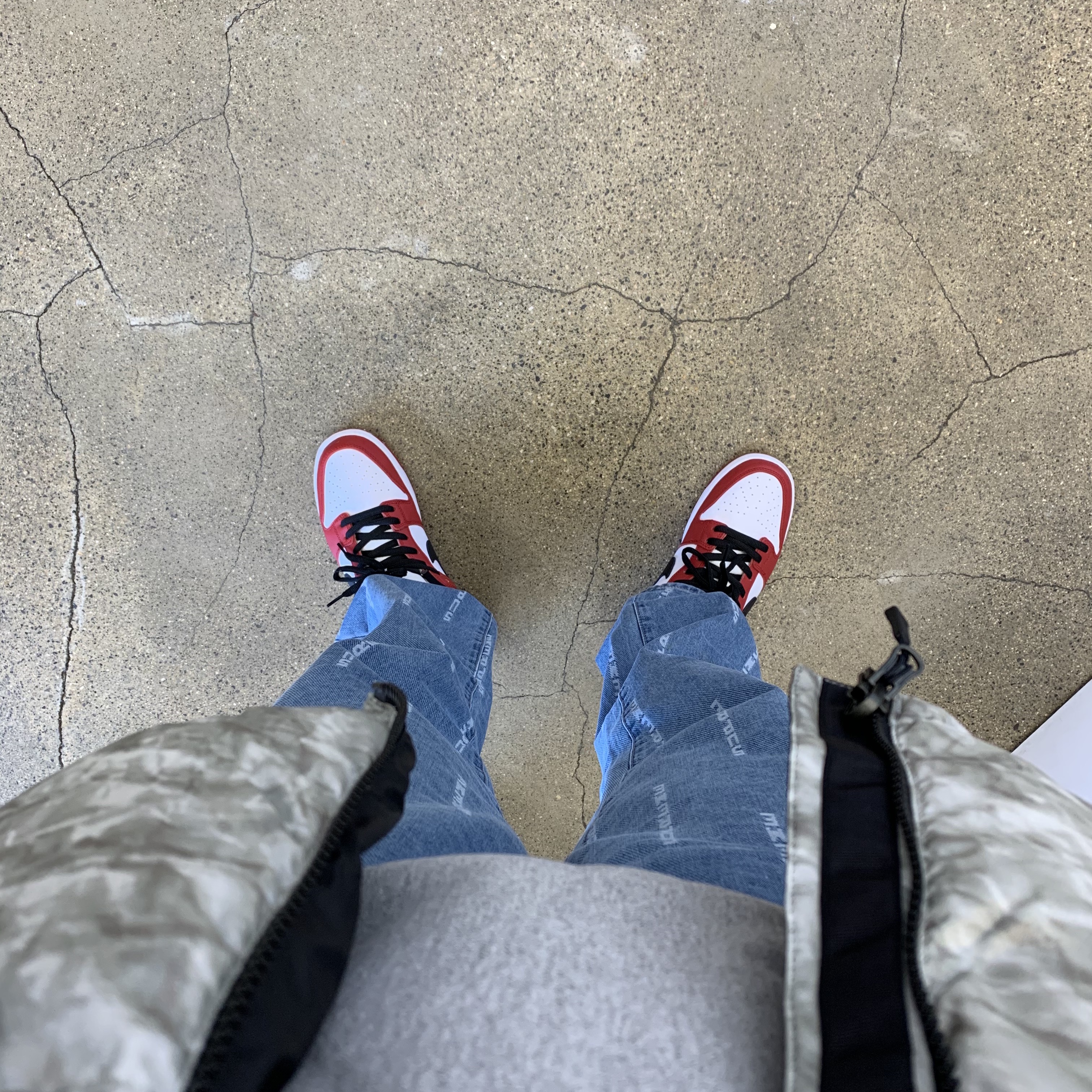 Nike SB Dunk Low Pro Chicago, Supreme x The North Face Paper Print Nuptse Jacket - 19FW 착용 스타일