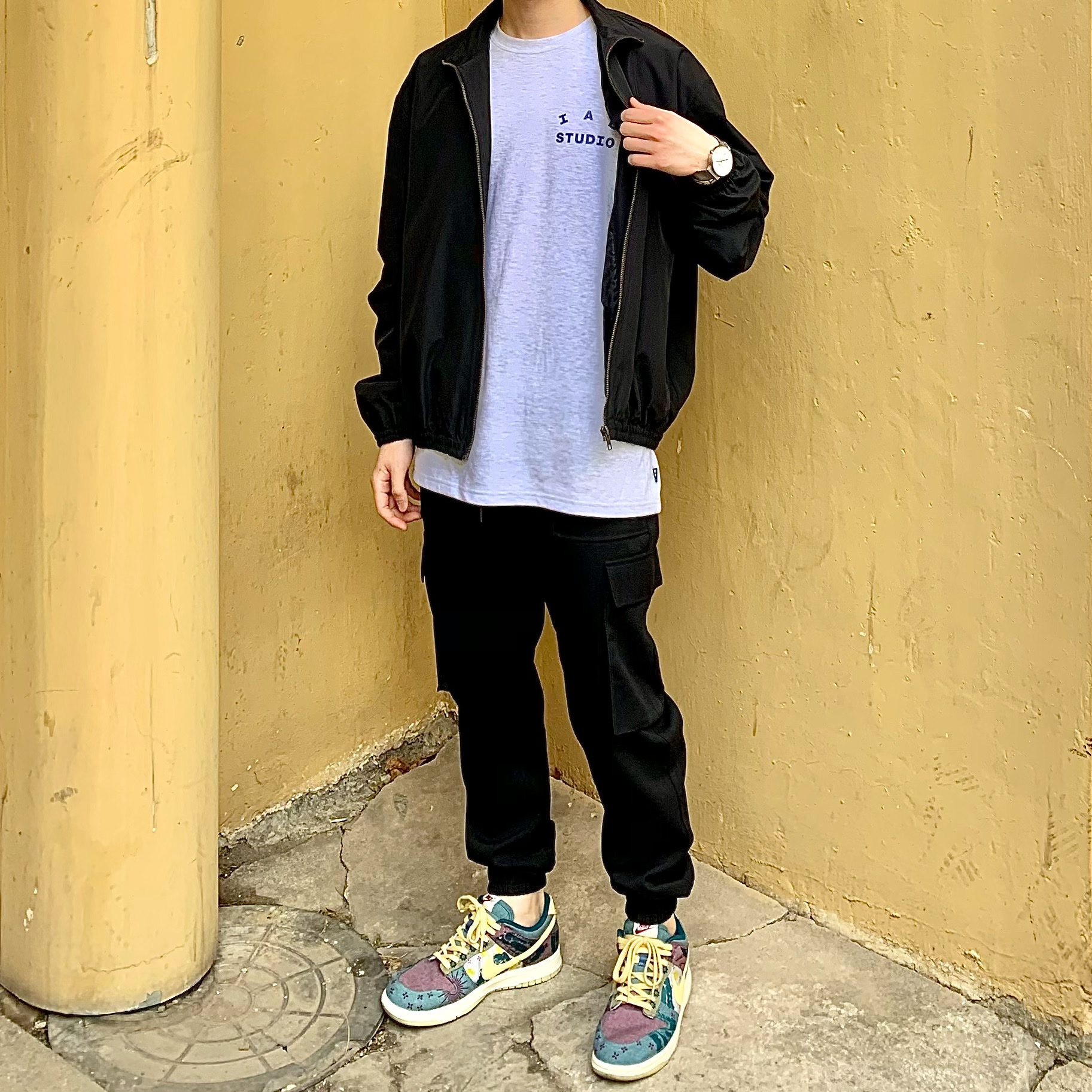 IAB Studio Long Sleeve Light Gray, Nike Dunk Low SP Community Garden 착용 스타일