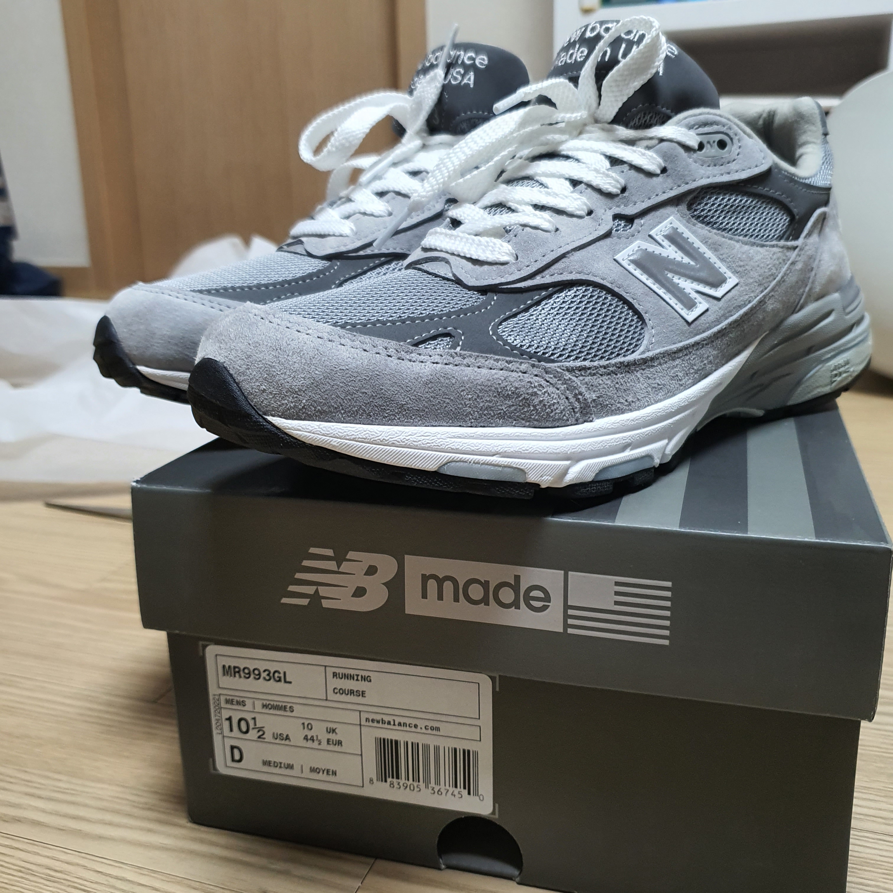New Balance 993 Made in USA Grey - D Standard 착용 스타일 - 3