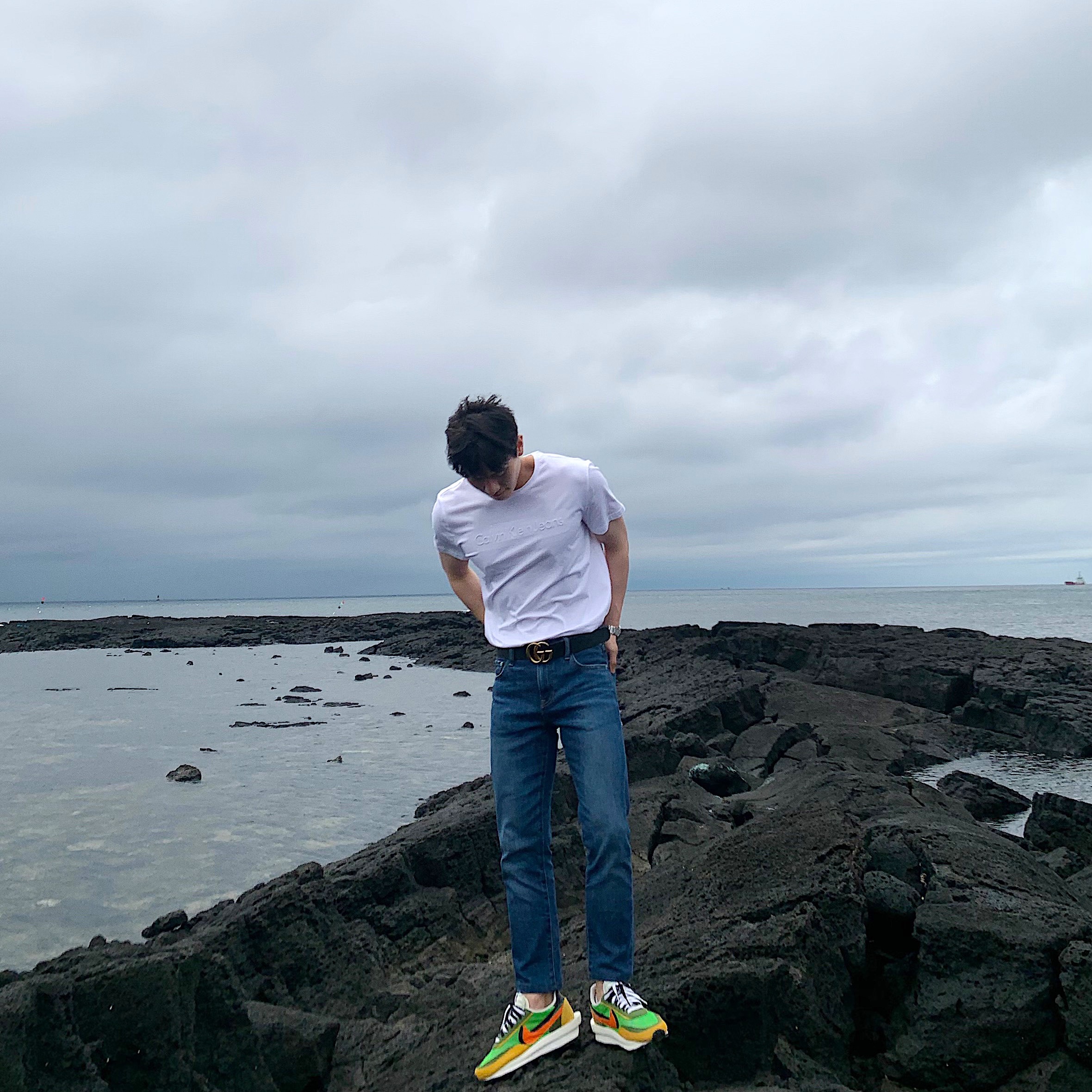 Nike x Sacai LDWaffle Green Multi 착용 스타일