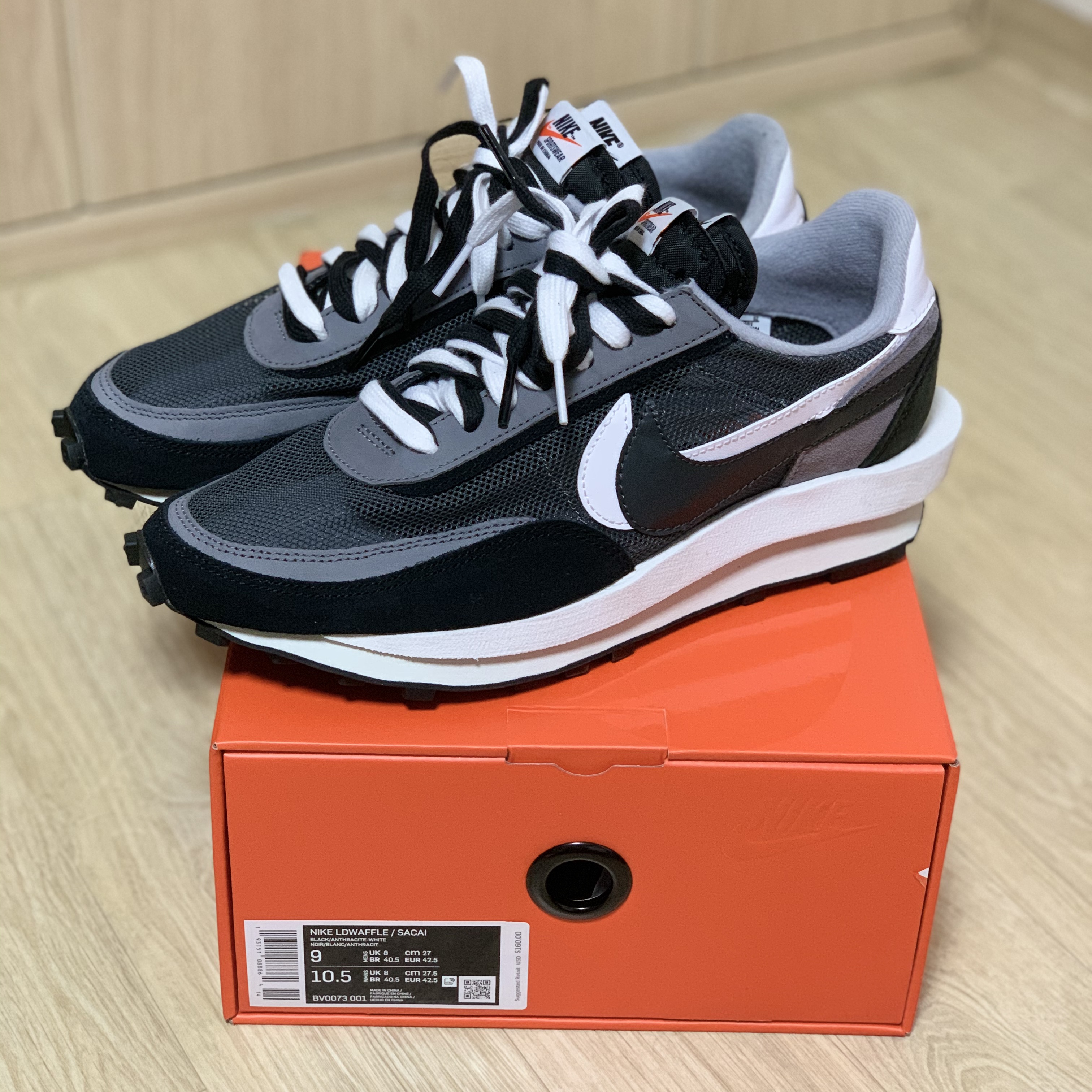 Nike x Sacai LDWaffle Black 착용 스타일
