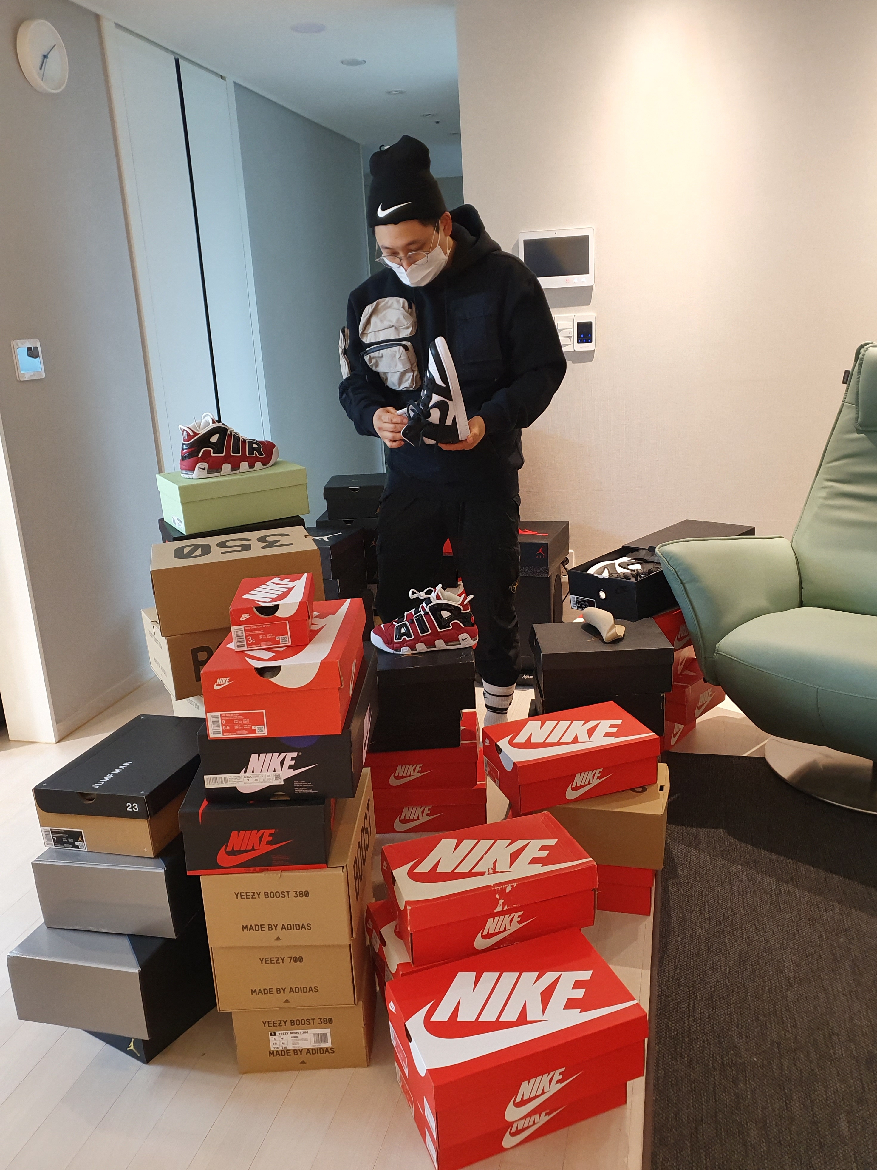 Nike x Stussy Cuff Beanie Black, Nike Air More Uptempo 96 Bulls 2017 착용 스타일