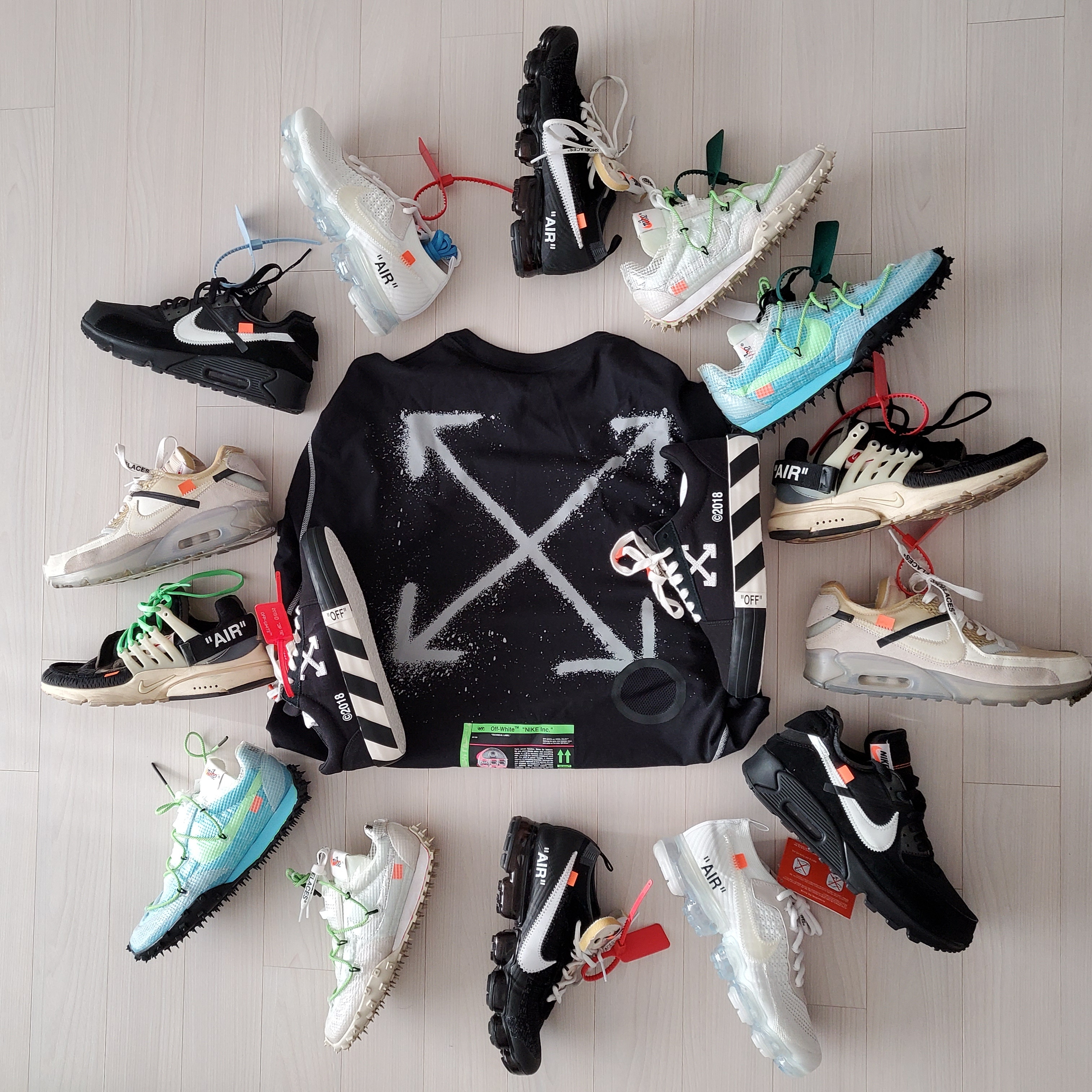 Nike x Off-White Air Presto OG The Ten, Nike x Off-White Air VaporMax OG Black The Ten 착용 스타일