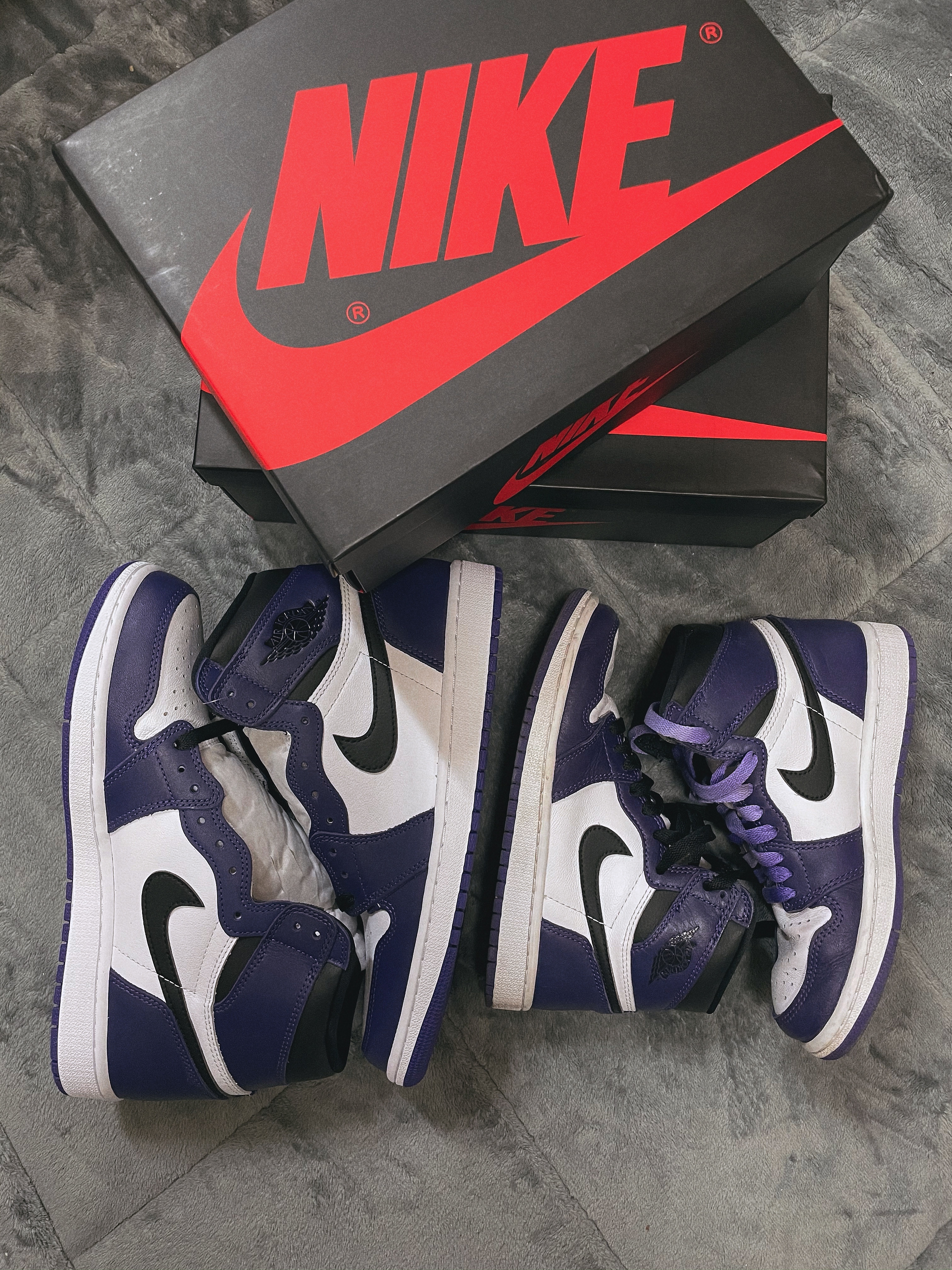 Jordan 1 Retro High OG Court Purple 2020 착용 스타일 - 1