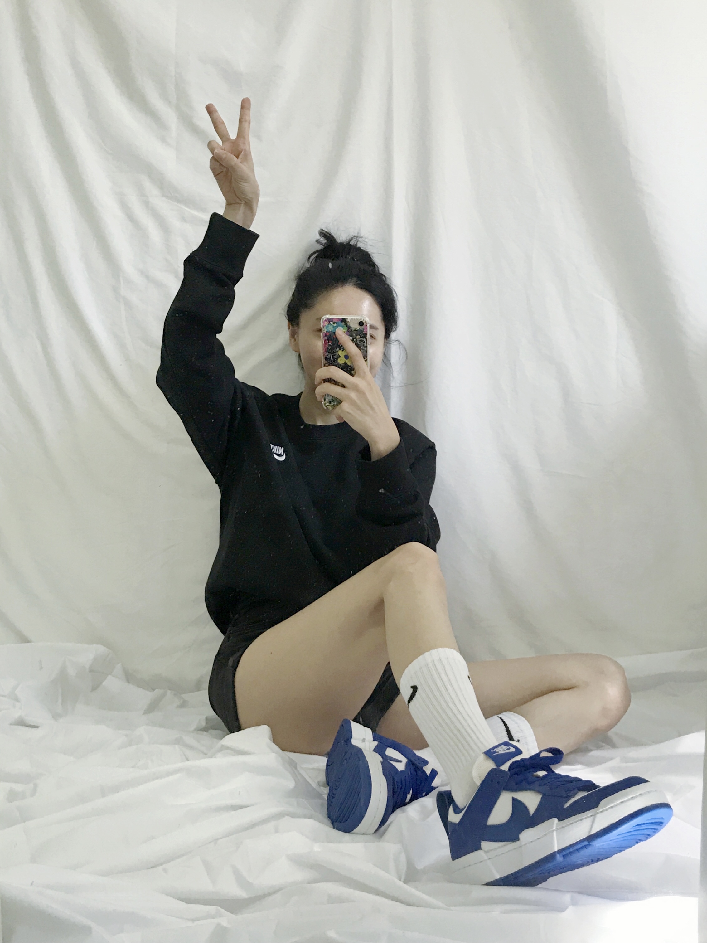 (W) Nike Dunk Low Disrupt Game Royal 착용 스타일