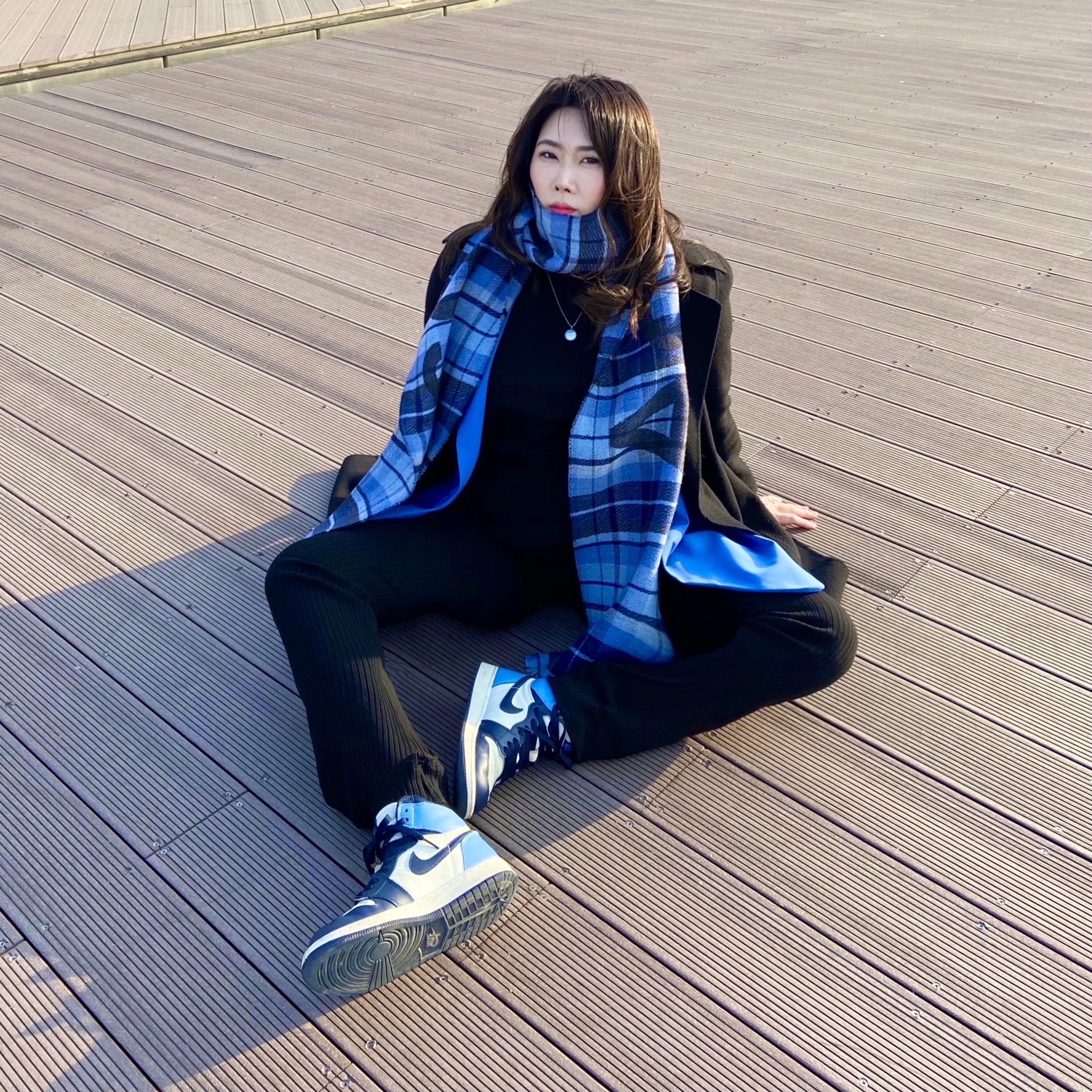 Jordan 1 Retro High Obsidian UNC 착용 스타일