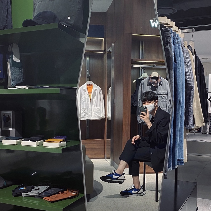 Nike x Undercover Daybreak Blue Jay 착용 스타일