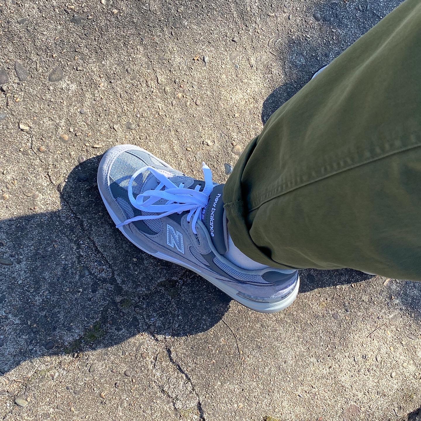 New Balance 992 Made in USA Grey - D Standard 착용 스타일 - 3