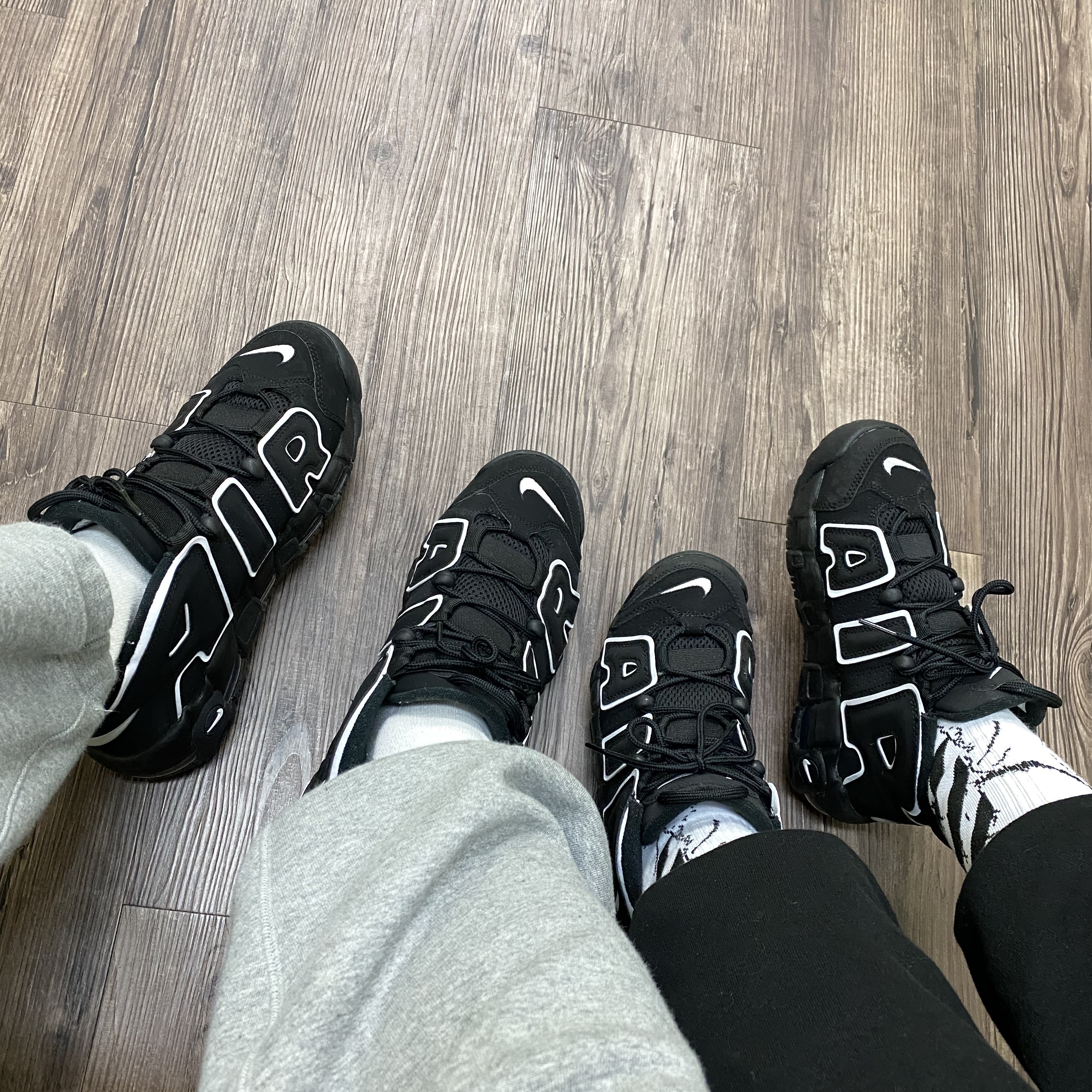 Nike Air More Uptempo Black White 2020 착용 스타일