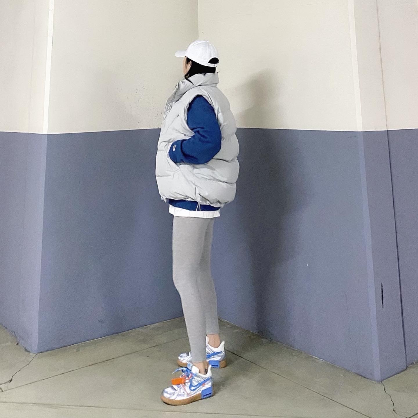 Nike x Off-White Air Rubber Dunk University Blue 착용 스타일 - 2