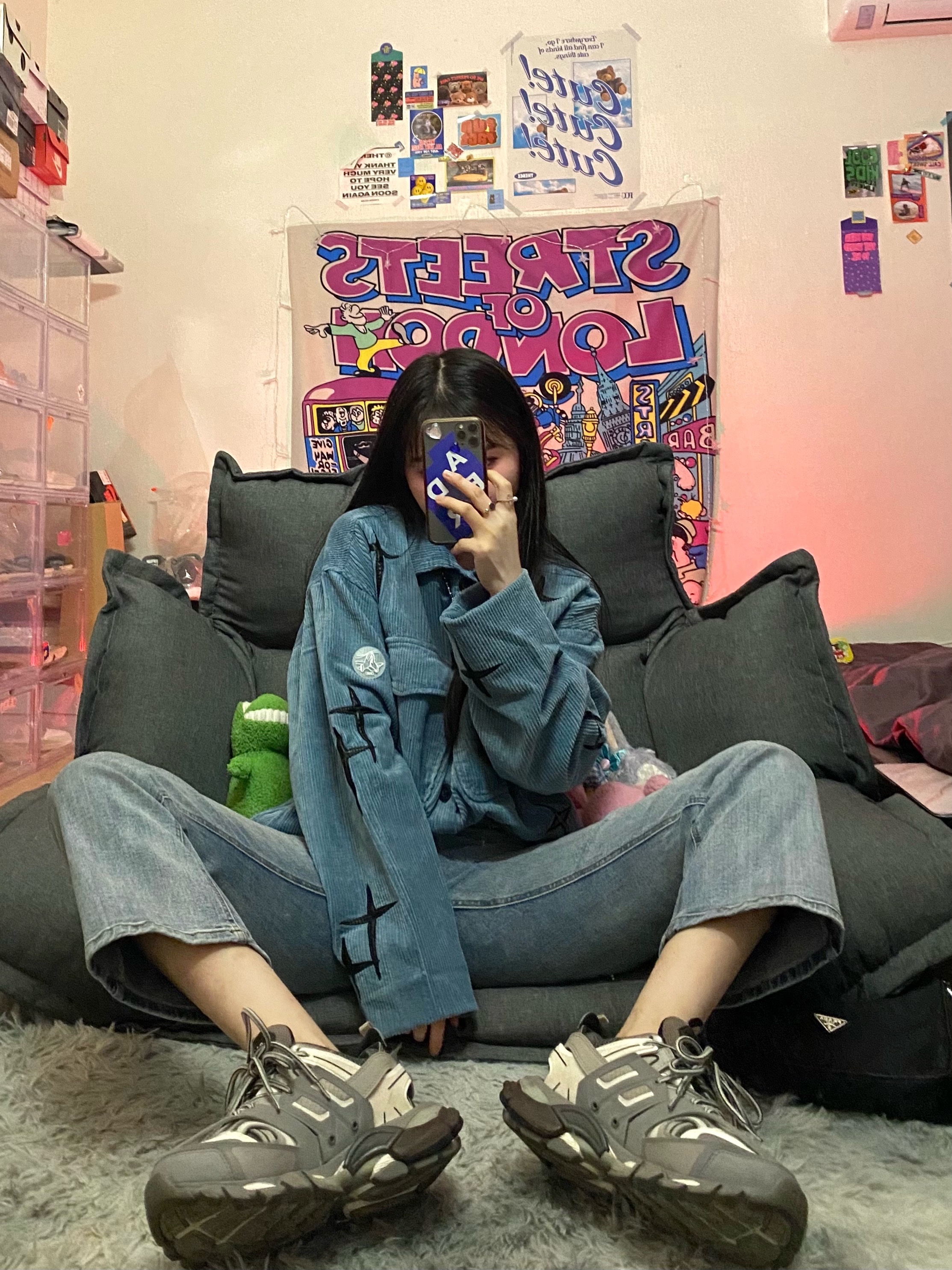 Balenciaga Track Sneakers Grey White 2019 착용 스타일 - 4