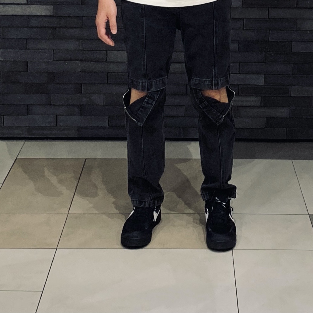 Nike x Off-White Air Force 1 Low Black White 착용 스타일