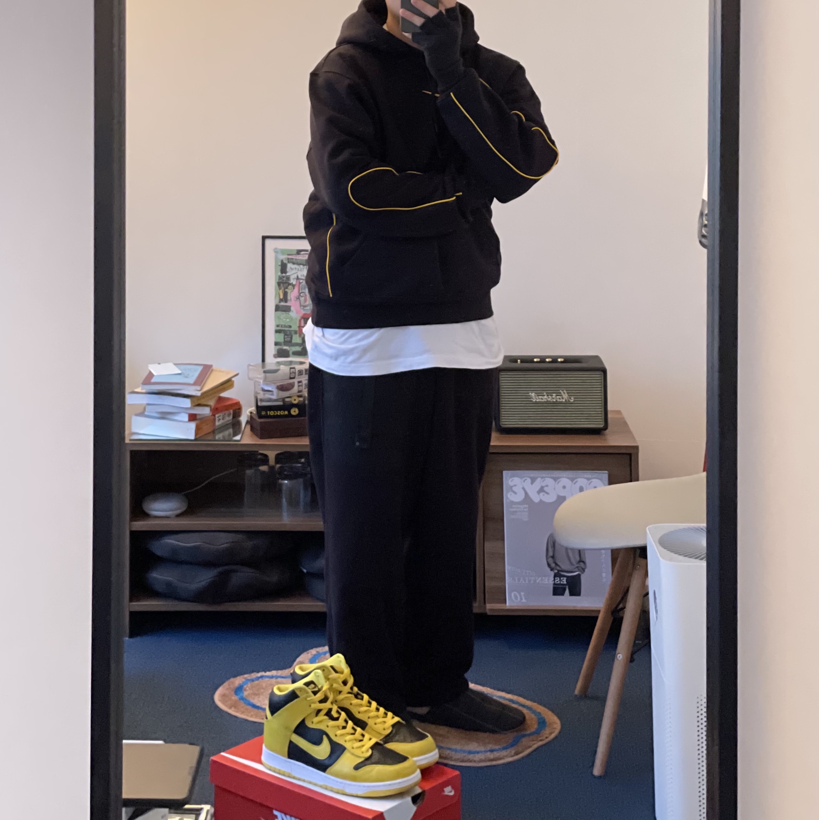 Nike x Drake Nocta Essential Hoodie Black - Asia, Nike Dunk High SP Varsity Maize 착용 스타일 - 3