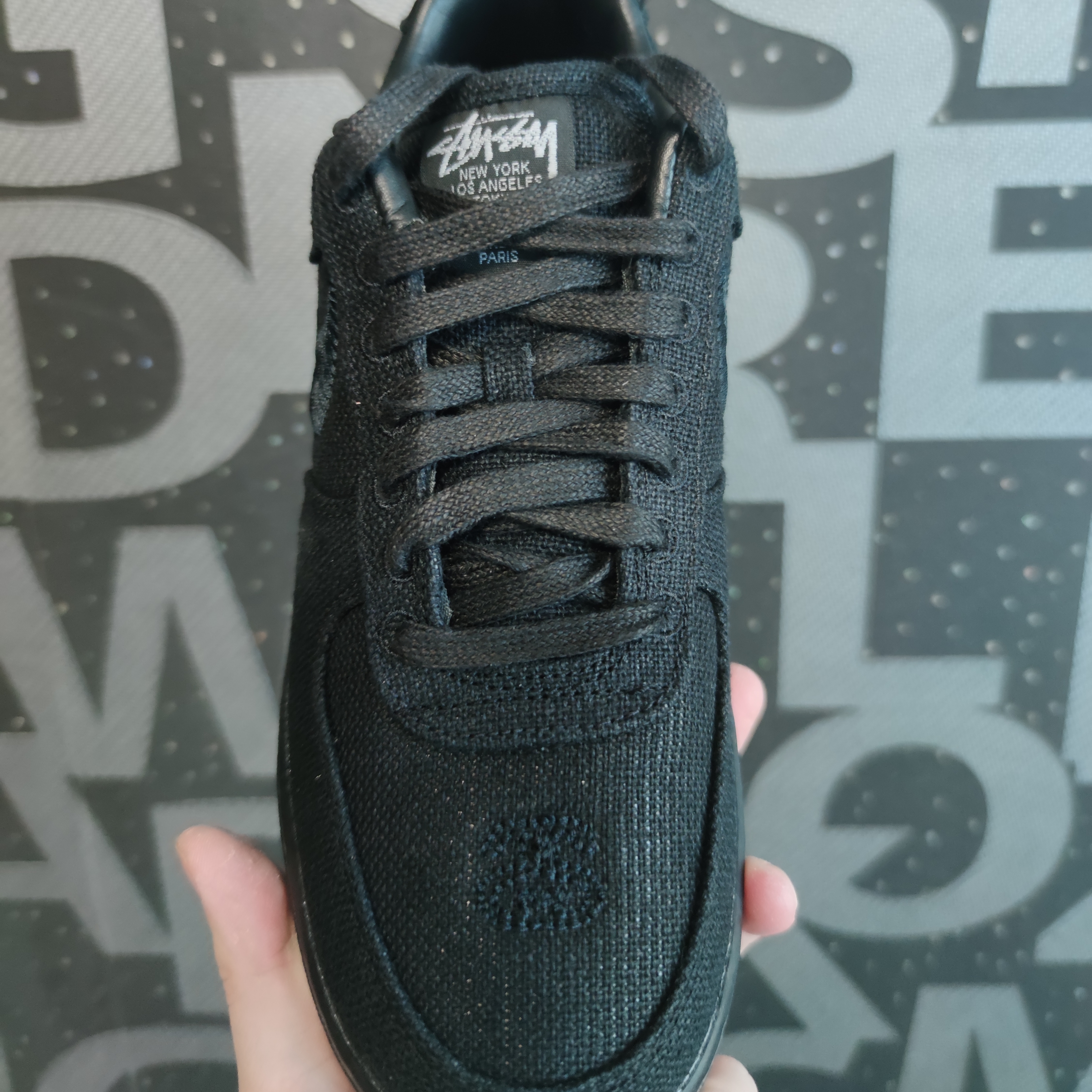 Nike x Stussy Air Force 1 Low Triple Black 착용 스타일 - 4