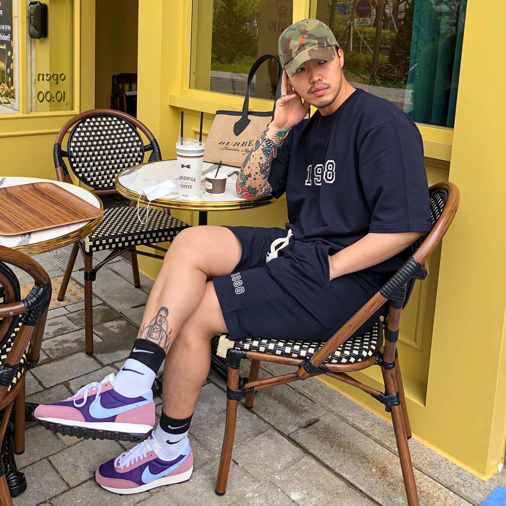 (W) Nike Daybreak Eggplant Plum Dust 착용 스타일