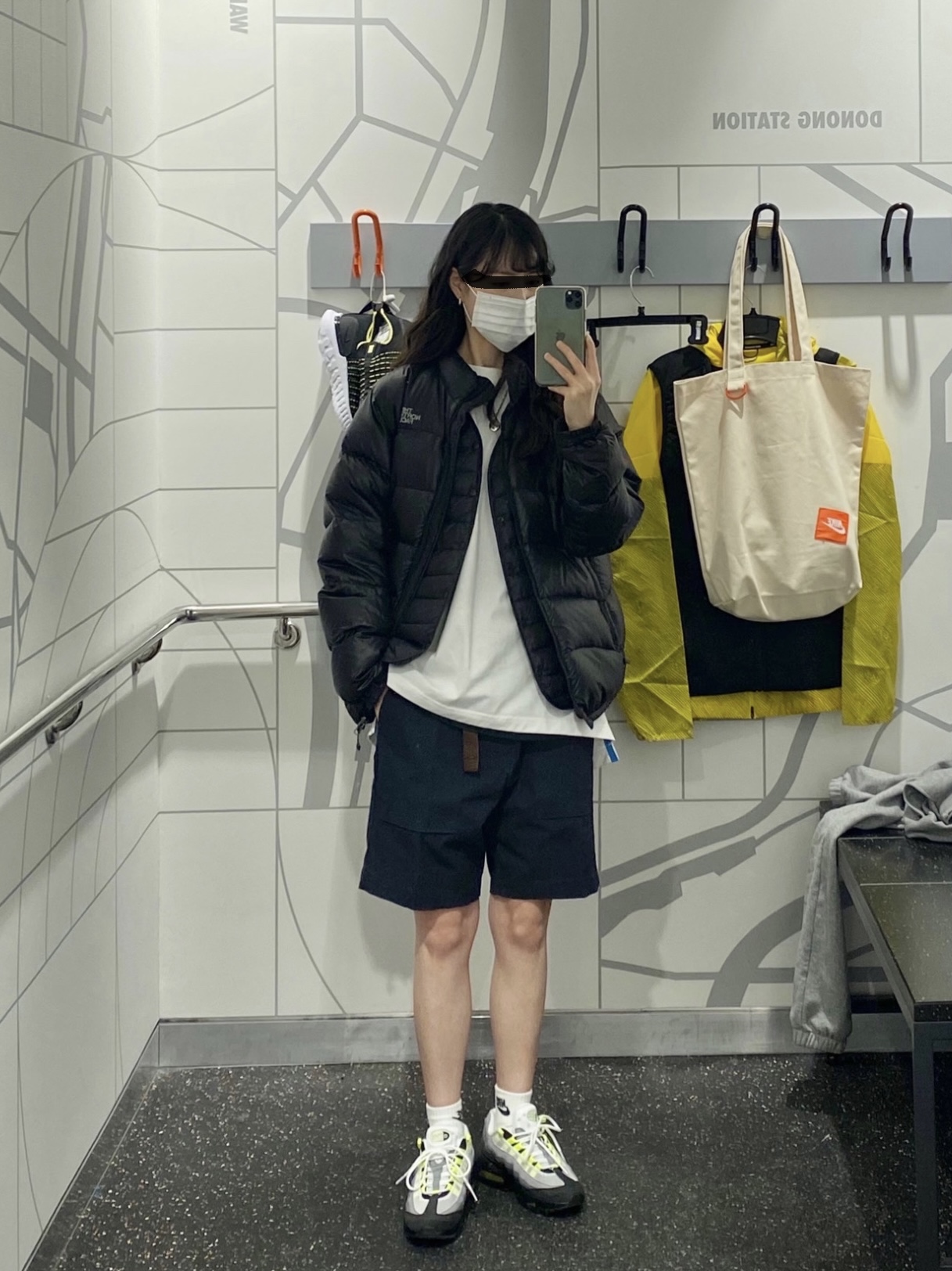 Nike Air Max 95 OG Neon Yellow 2020, (GS) Nike Air Max 95 OG Neon Yellow 2020 착용 스타일 - 1