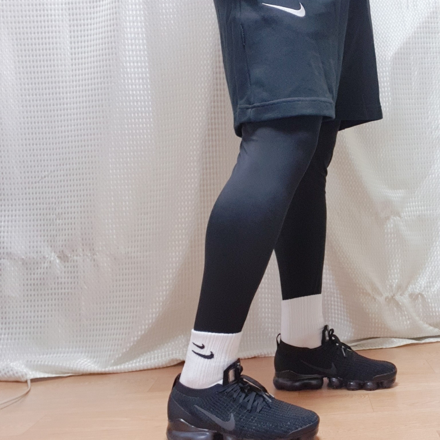 Nike Air VaporMax Flyknit 3.0 Triple Black 착용 스타일