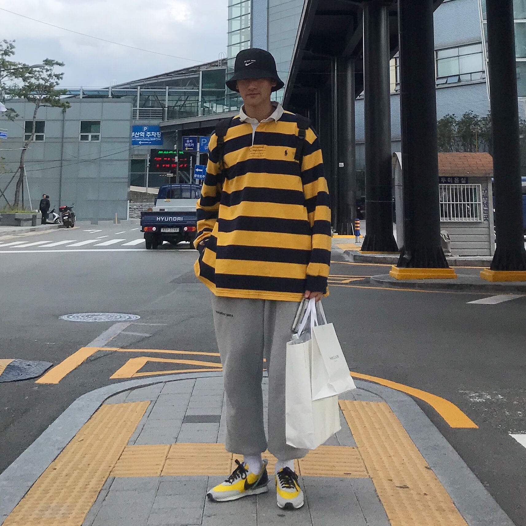 Nike x Undercover Daybreak Bright Citron 착용 스타일
