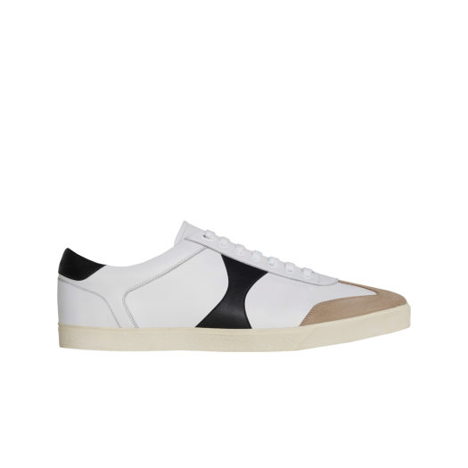 Celine Triomphe Low Lace Up Sneakers Plain Logo White Black