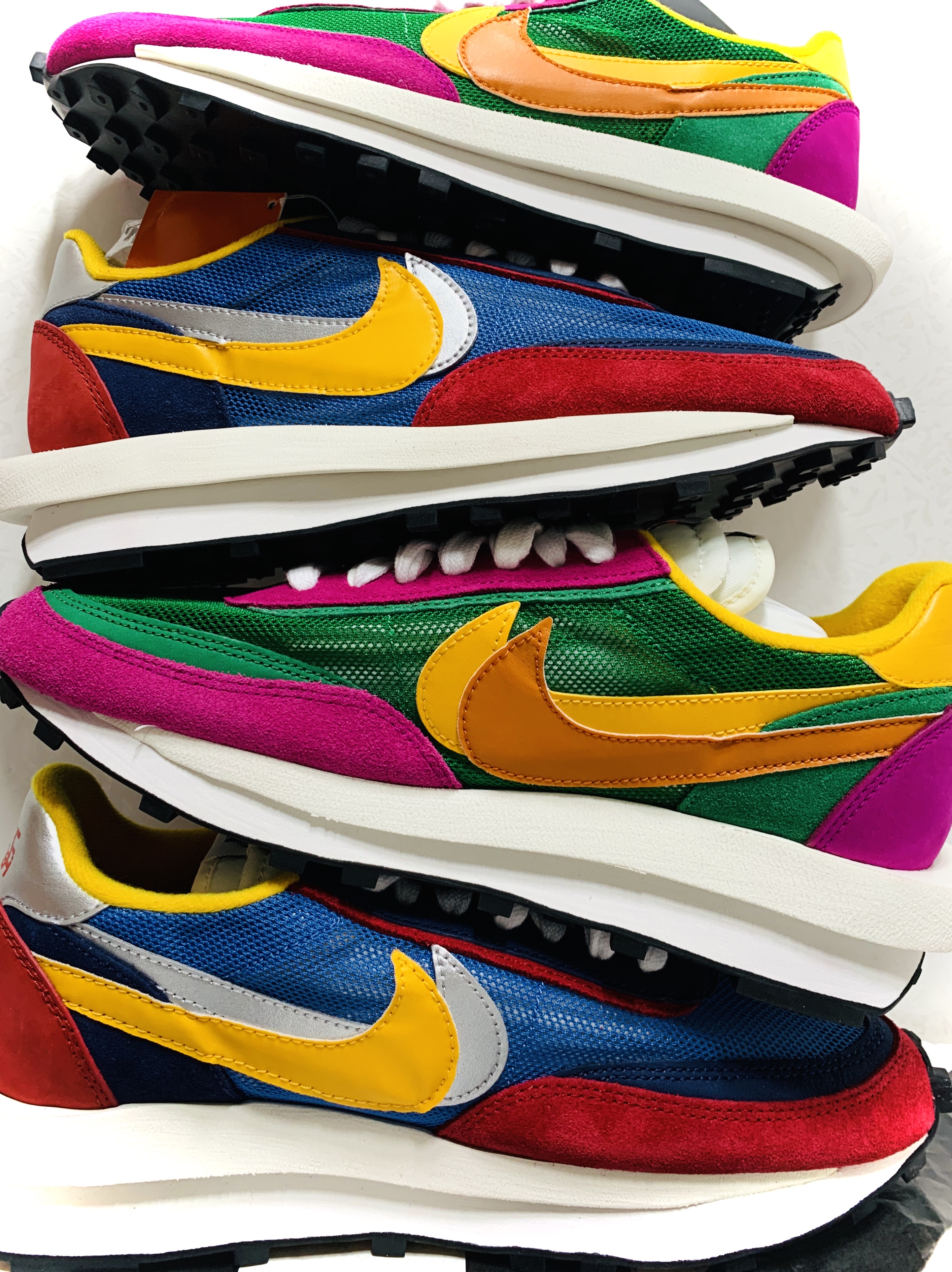 Nike x Sacai LDWaffle Blue Multi, Nike x Sacai LDWaffle Pine Green 착용 스타일