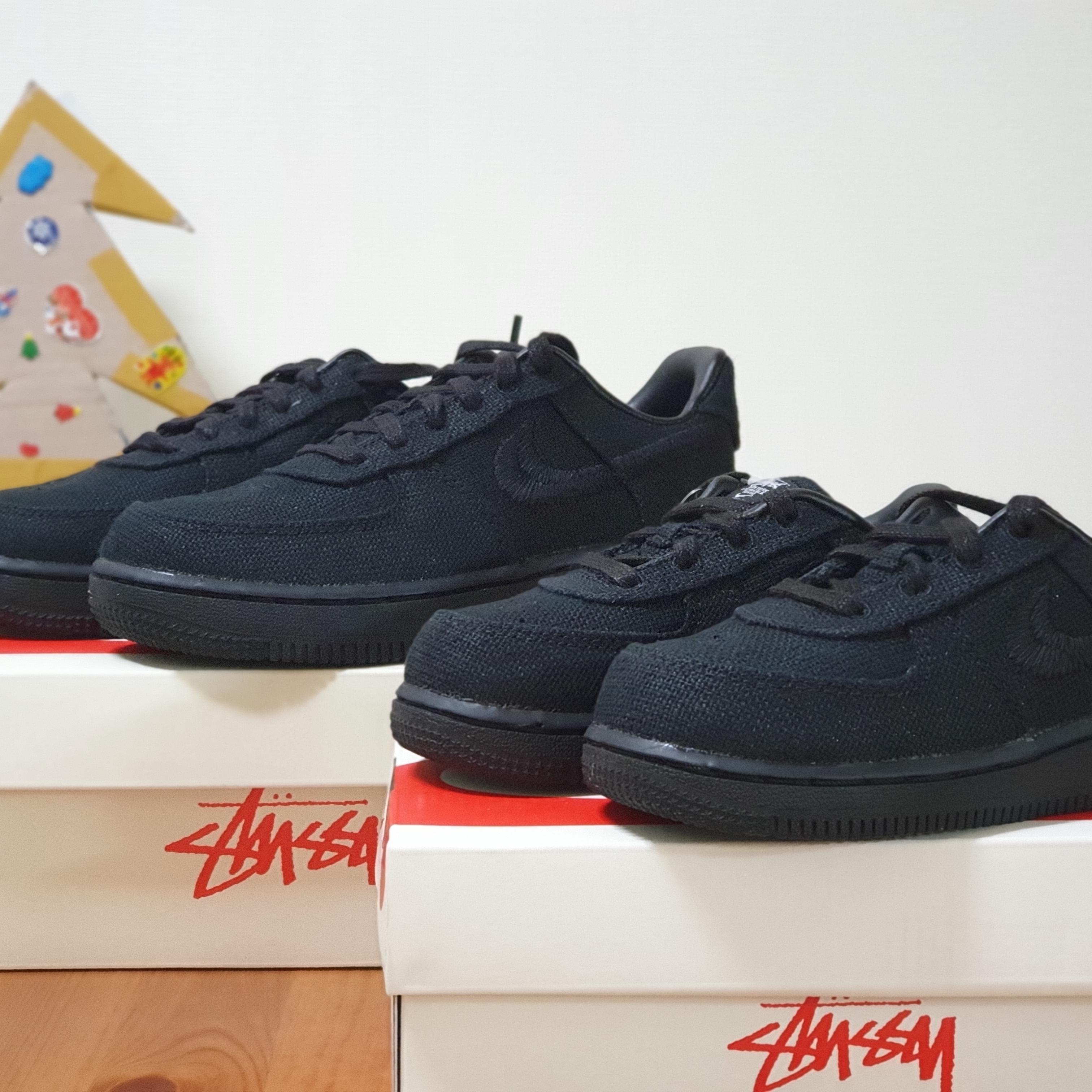 (PS) Nike x Stussy Force 1 Low Triple Black, (TD) Nike x Stussy Air Force 1 Low Triple Black 착용 스타일