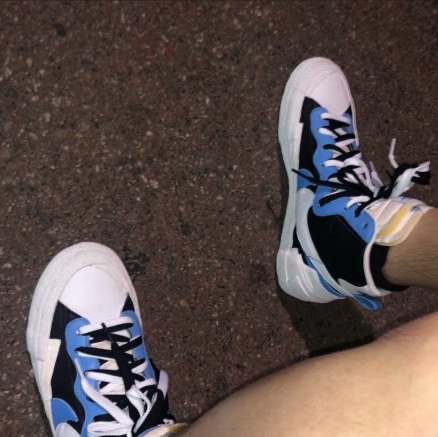 Nike x Sacai Blazer Mid White Black Legend Blue 착용 스타일