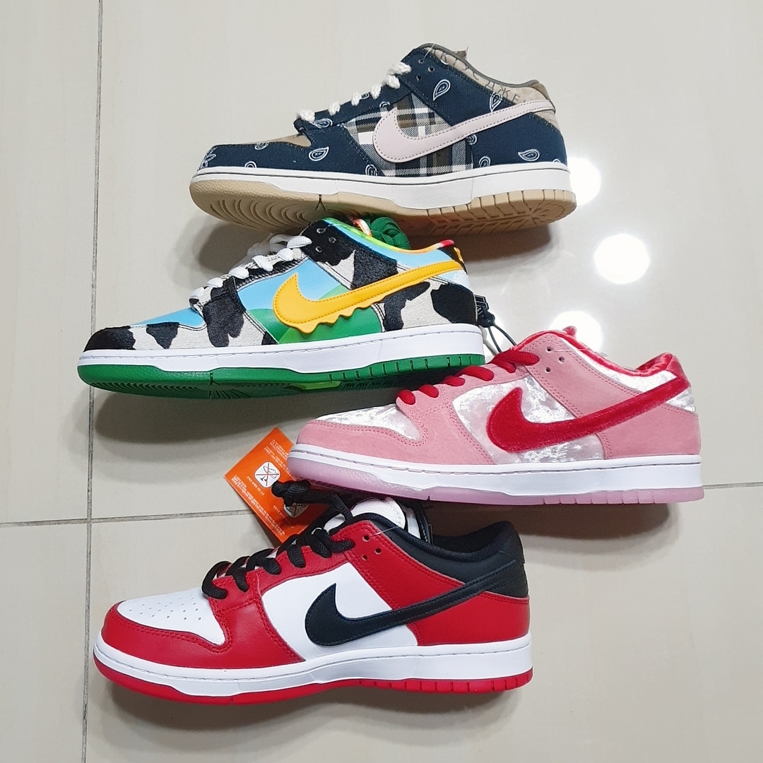 Nike x Travis Scott SB Dunk Low, Nike x Ben & Jerry's SB Dunk Low Chunky Dunky 착용 스타일