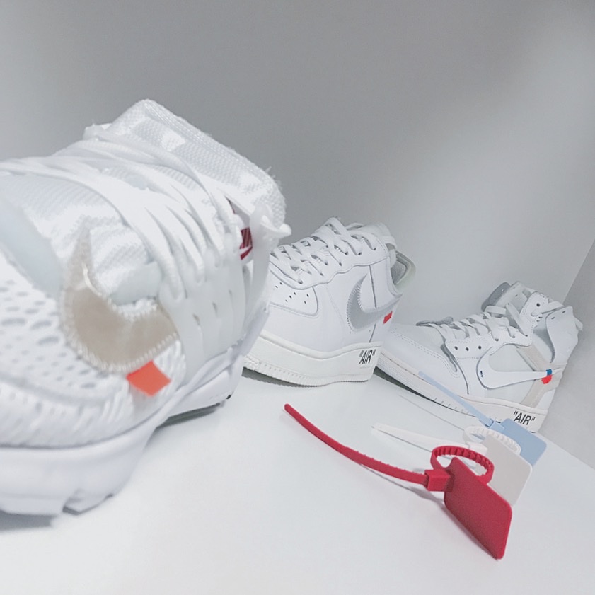 Nike x Off-White Air Presto White, Nike x Off-White Air Force 1 Low ComplexCon Exclusive 착용 스타일