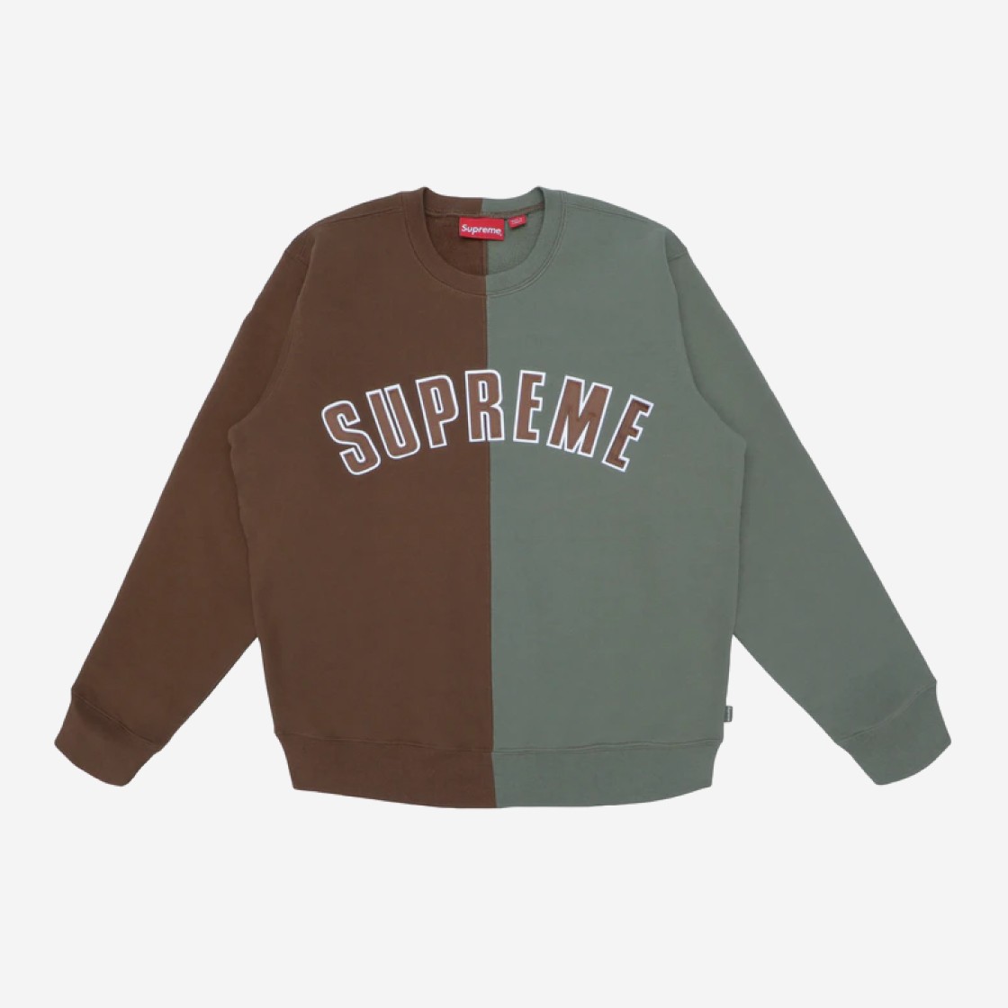 Supreme Split Crewneck Sweatshirt Brown - 18FW 상세 이미지 1