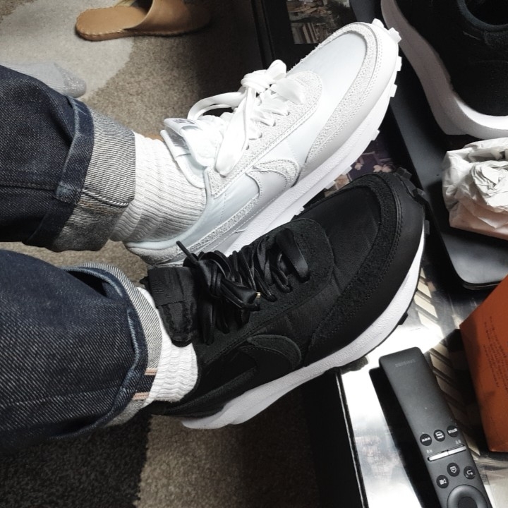 Nike x Sacai LDWaffle Black Nylon, Nike x Sacai LDWaffle White Nylon 착용 스타일