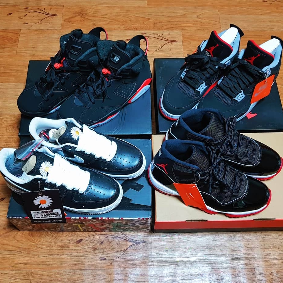 Jordan 6 Retro Infrared 2019, Jordan 4 Retro Bred 2019 착용 스타일