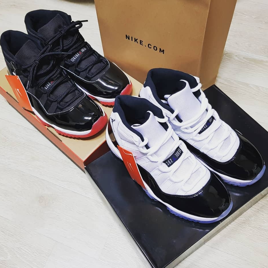 Jordan 11 Retro Concord 2018, Jordan 11 Retro Bred 2019 착용 스타일