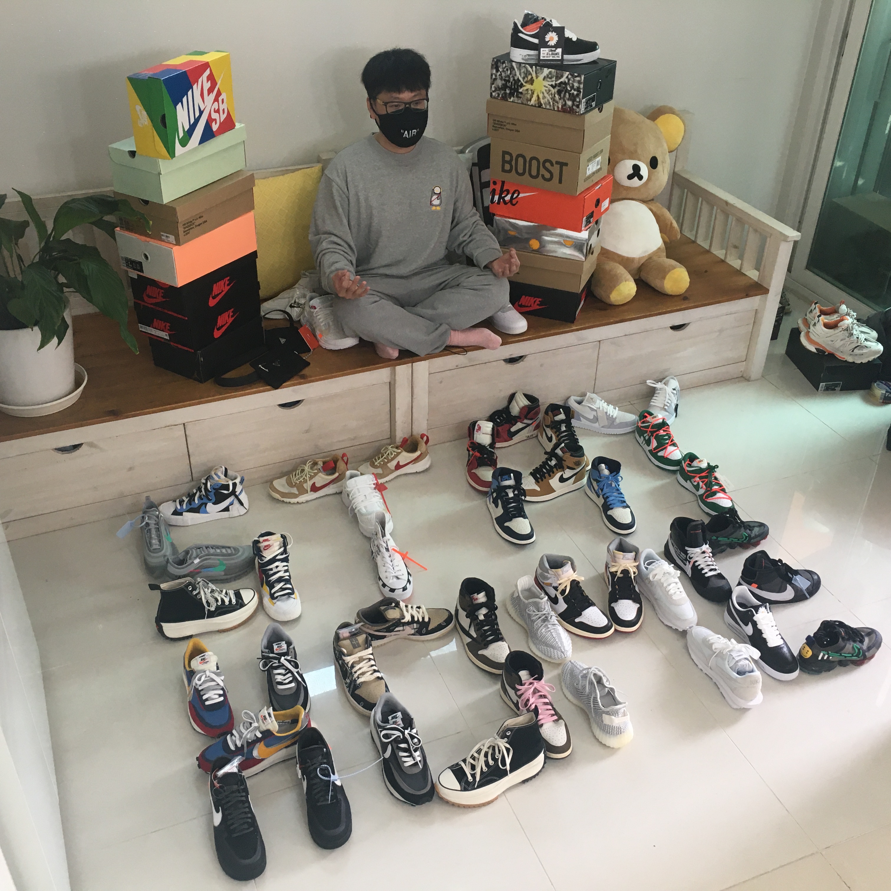 Nike x Tom Sachs Mars Yard Shoe 2.0 Space Camp, Jordan 1 x Off-White Retro High Chicago The Ten 착용 스타일 - 2