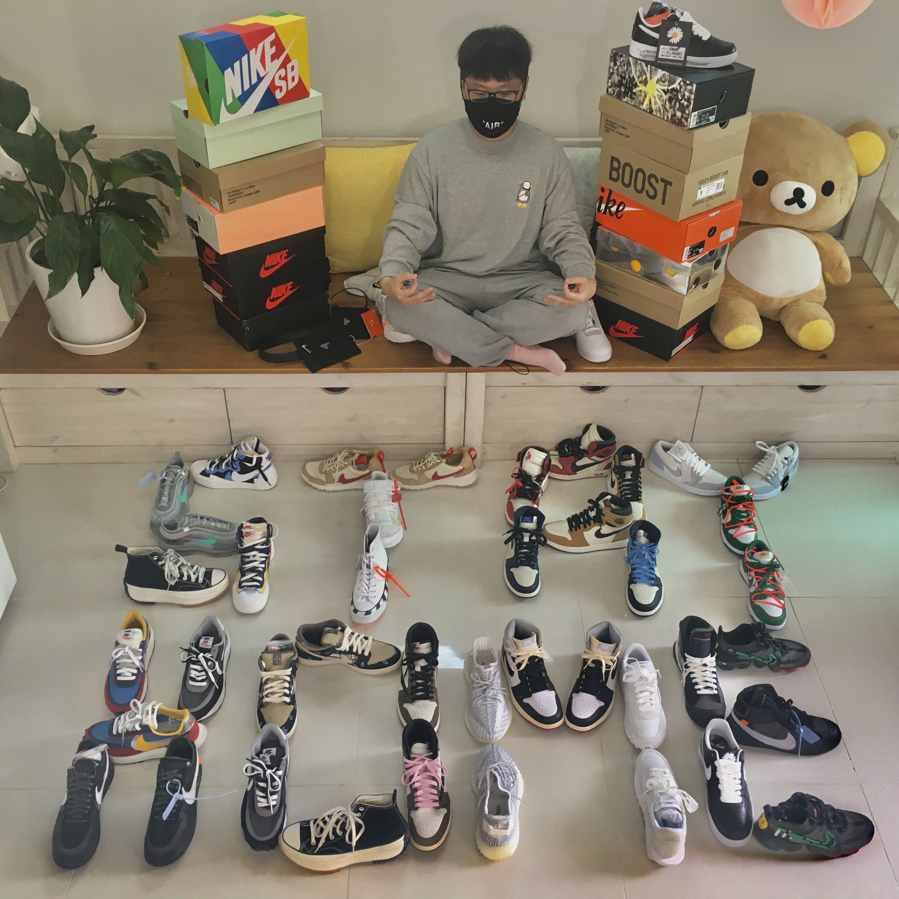 Nike x Tom Sachs Mars Yard Shoe 2.0 Space Camp, Jordan 1 x Off-White Retro High Chicago The Ten 착용 스타일 - 1