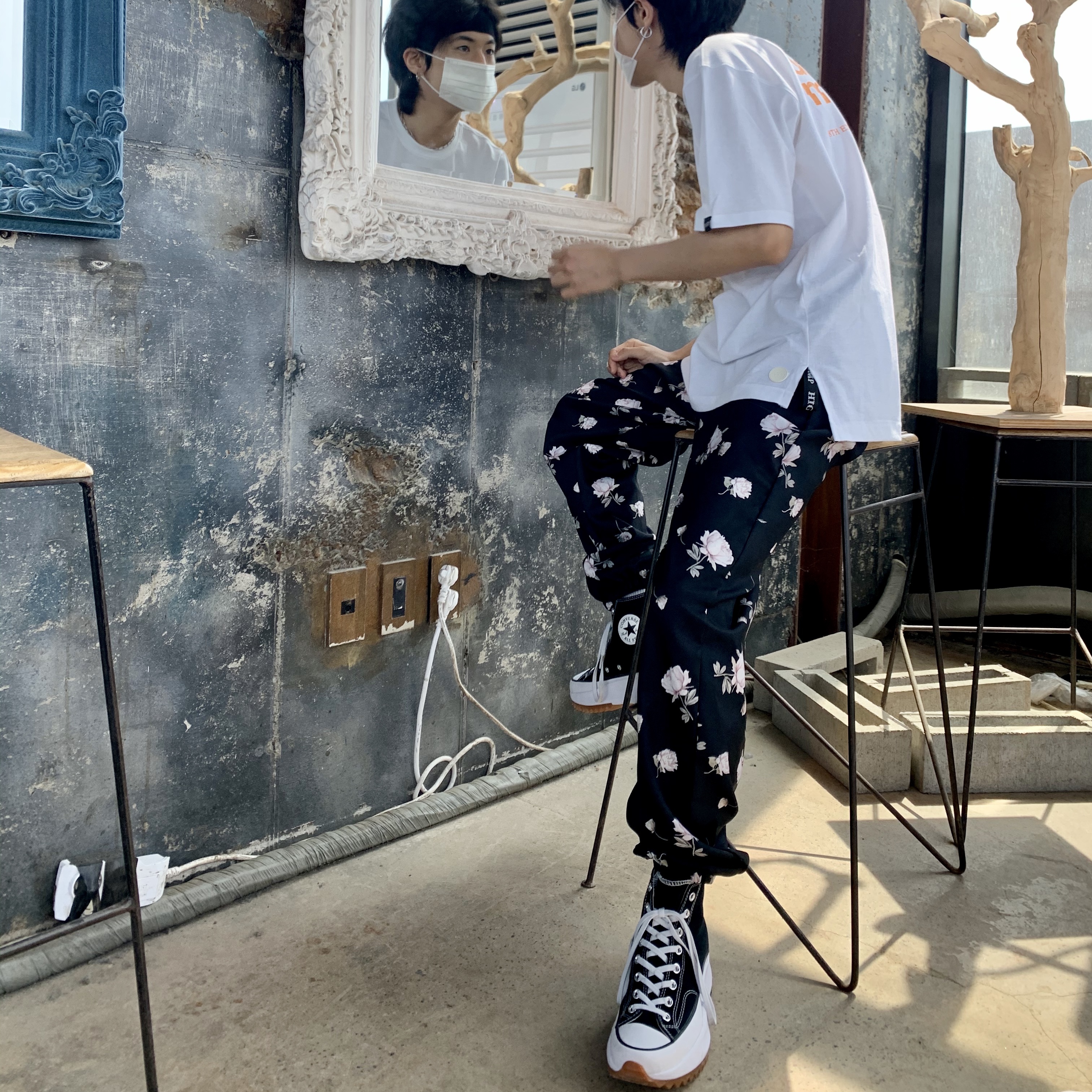 Converse Run Star Hike Hi Black White Gum 착용 스타일