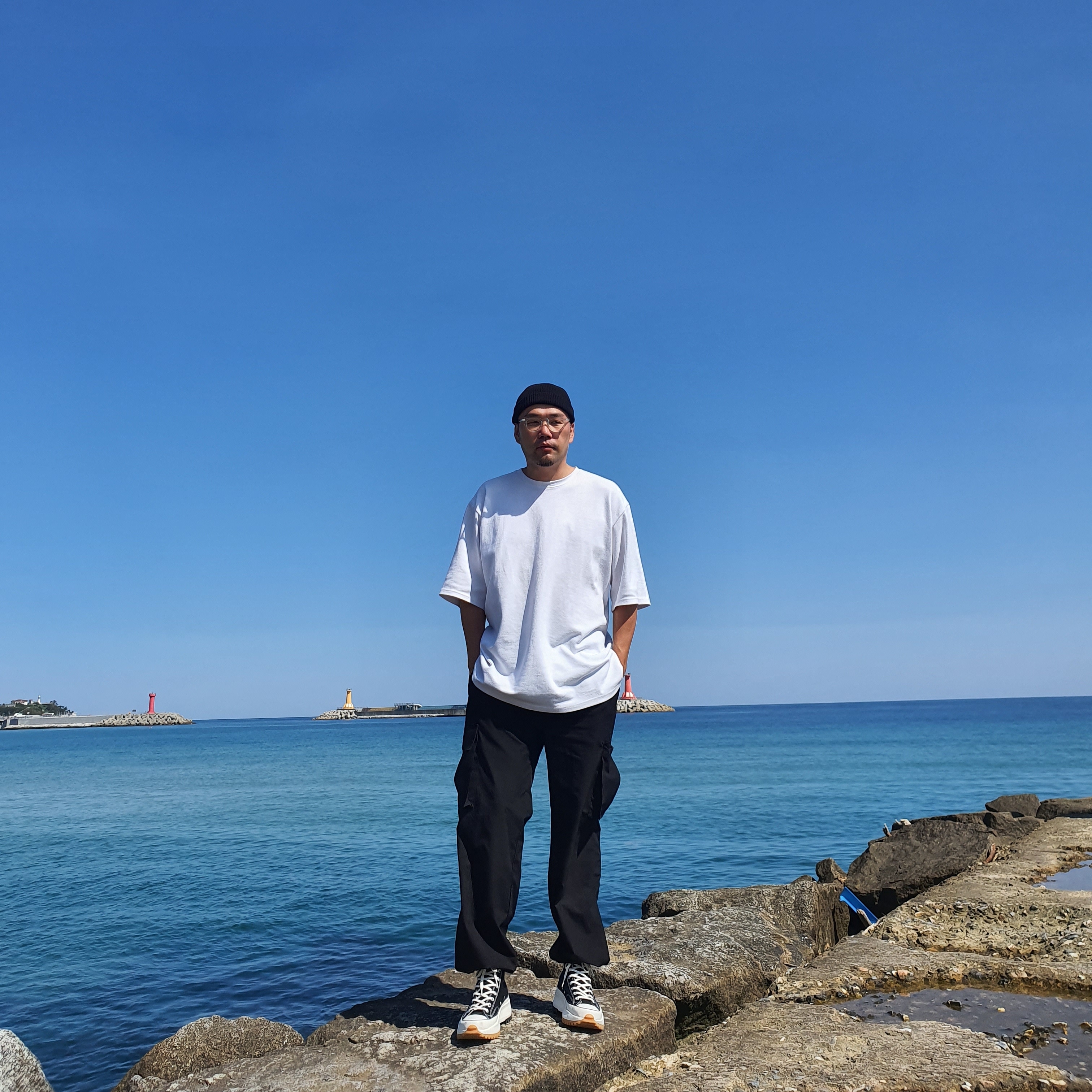 Converse x JW Anderson Run Star Hike Hi Black 착용 스타일