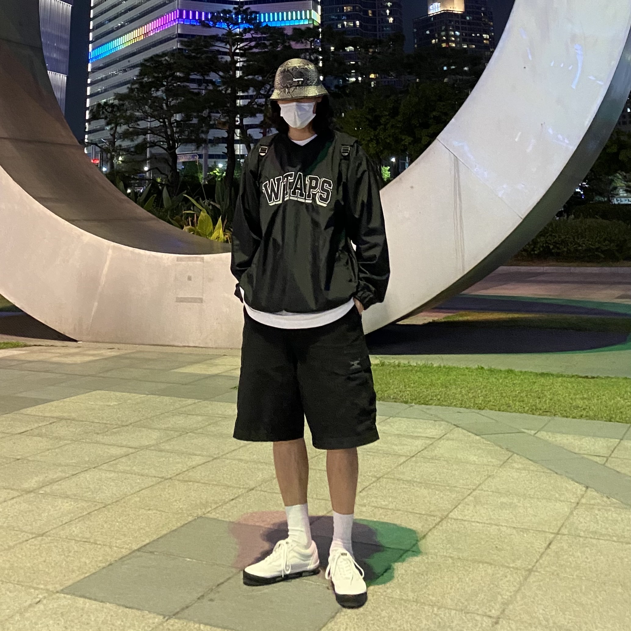 Vans Vault x WTAPS Old Skool LX White Black, Supreme x The North Face Snakeskin Packable Reversible Crusher Black - 18SS 착용 스타일