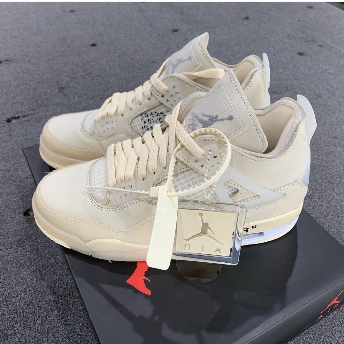 (W) Jordan 4 x Off-White Retro SP Sail 착용 스타일