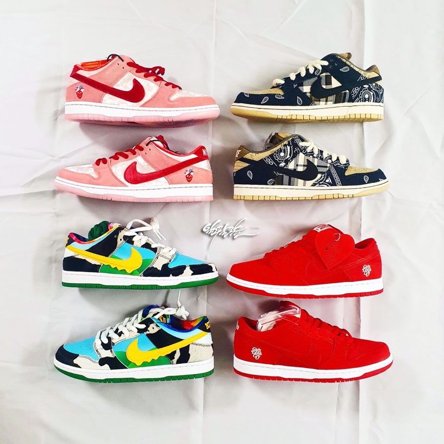 Nike x StrangeLove SB Dunk Low Pink (Regular Box), Nike x Travis Scott SB Dunk Low 착용 스타일