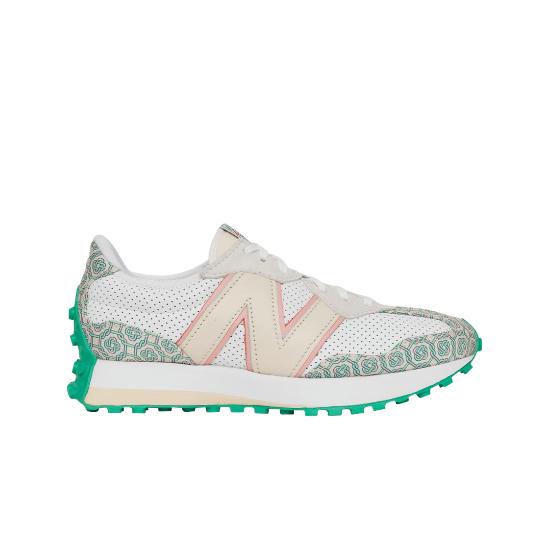 뉴발란스 x 카사블랑카 327 아이디얼리스트 모노그램 화이트 그린(New Balance x Casablanca 327 Idealist Monogram White Green)