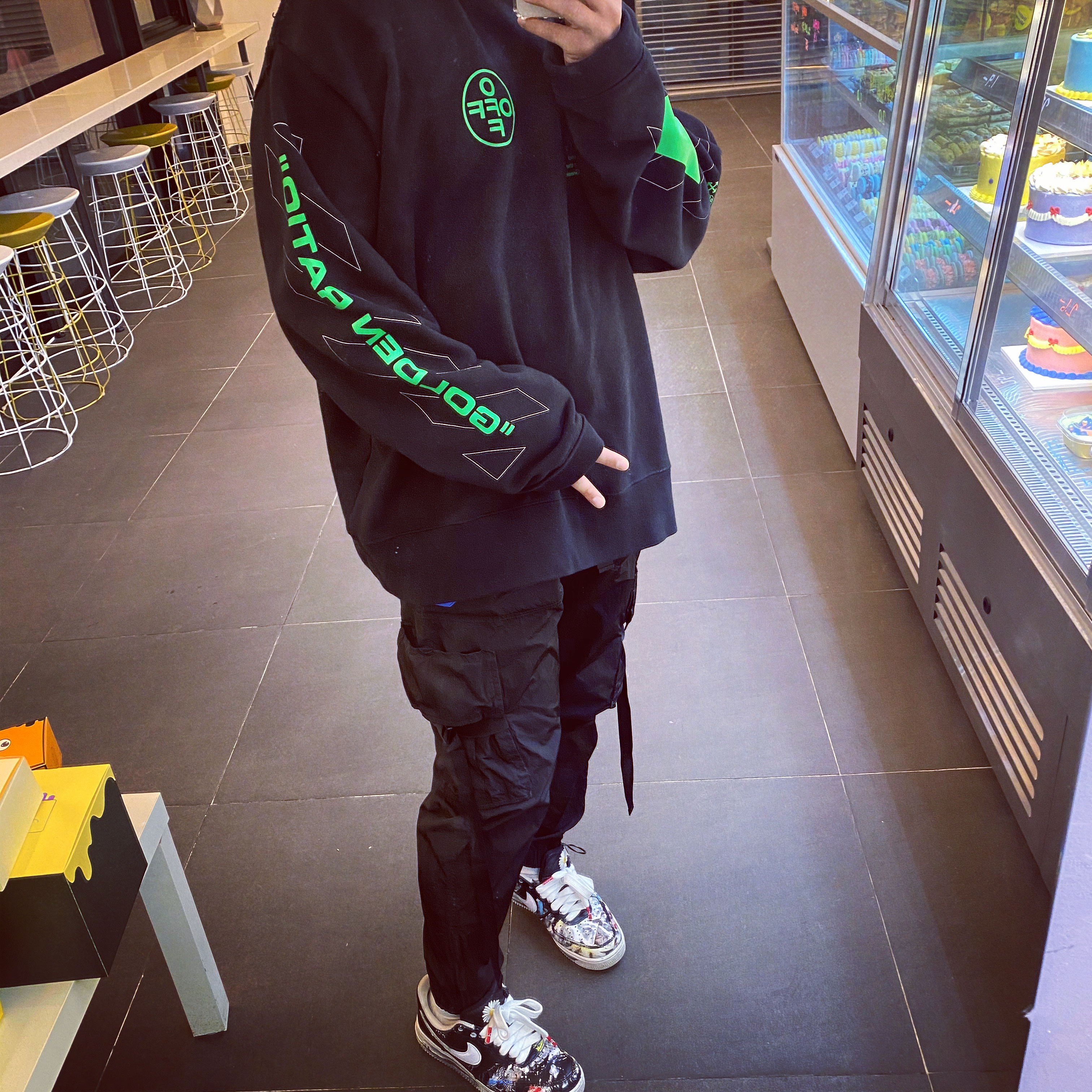 Nike x Peaceminusone Air Force 1 Low Para-Noise 착용 스타일