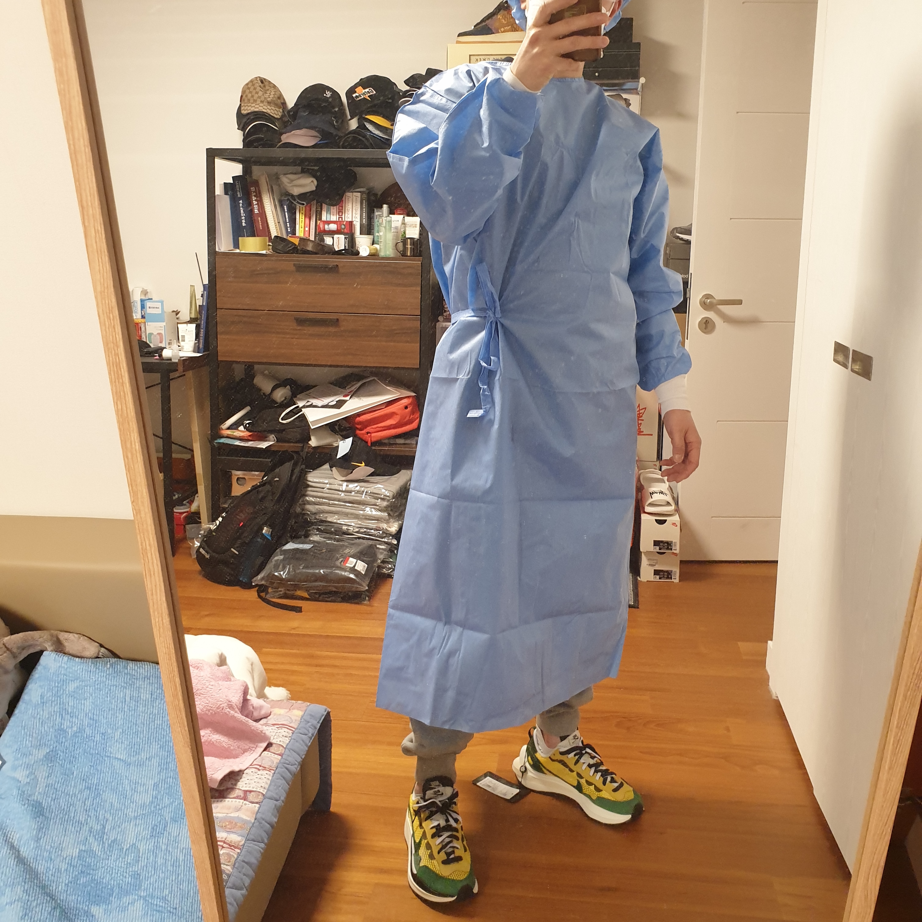 Nike x Sacai VaporWaffle Tour Yellow & Gorge Green Sail 착용 스타일 - 1