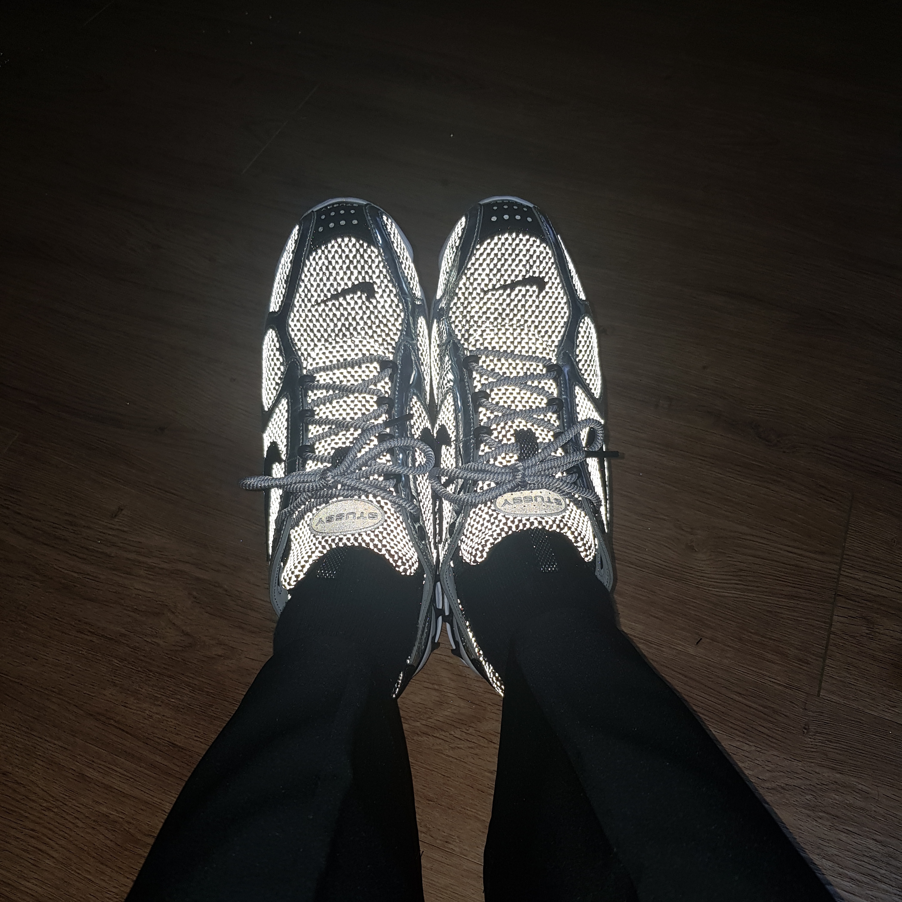 Nike x Stussy Air Zoom Spiridon Cage 2 Pure Platinum 착용 스타일