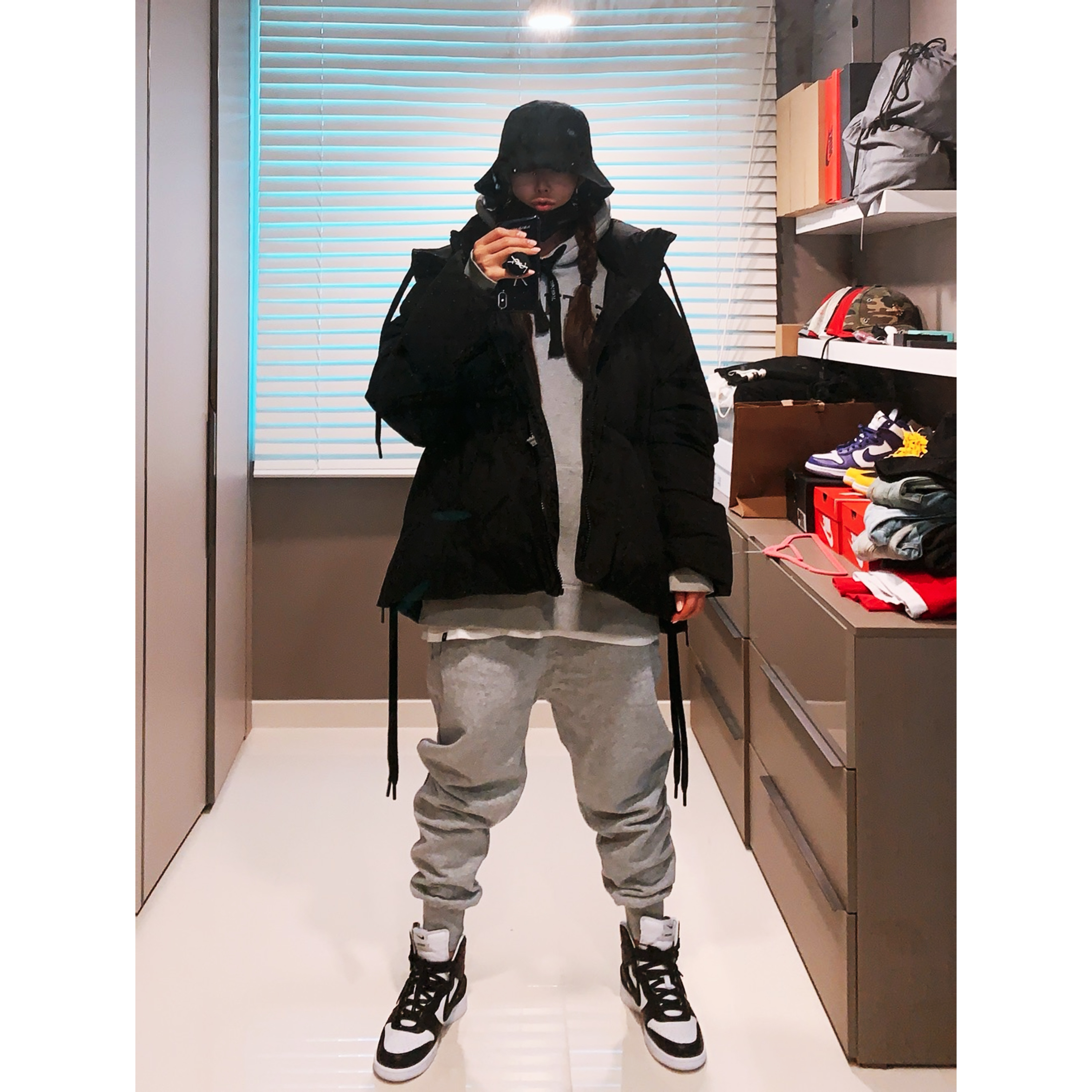 Nike x Ambush Dunk High Black 착용 스타일