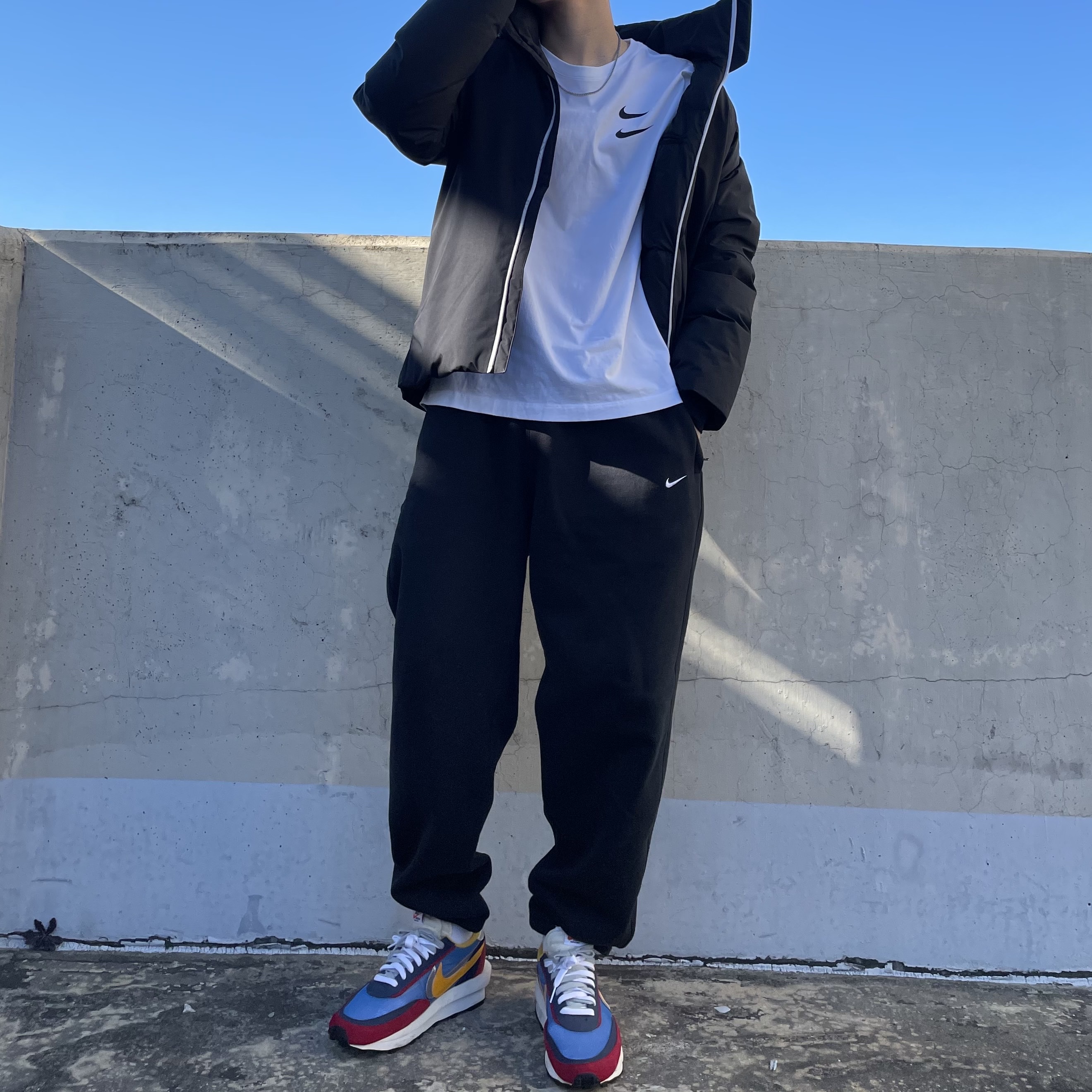 Nike x Sacai LDWaffle Blue Multi 착용 스타일