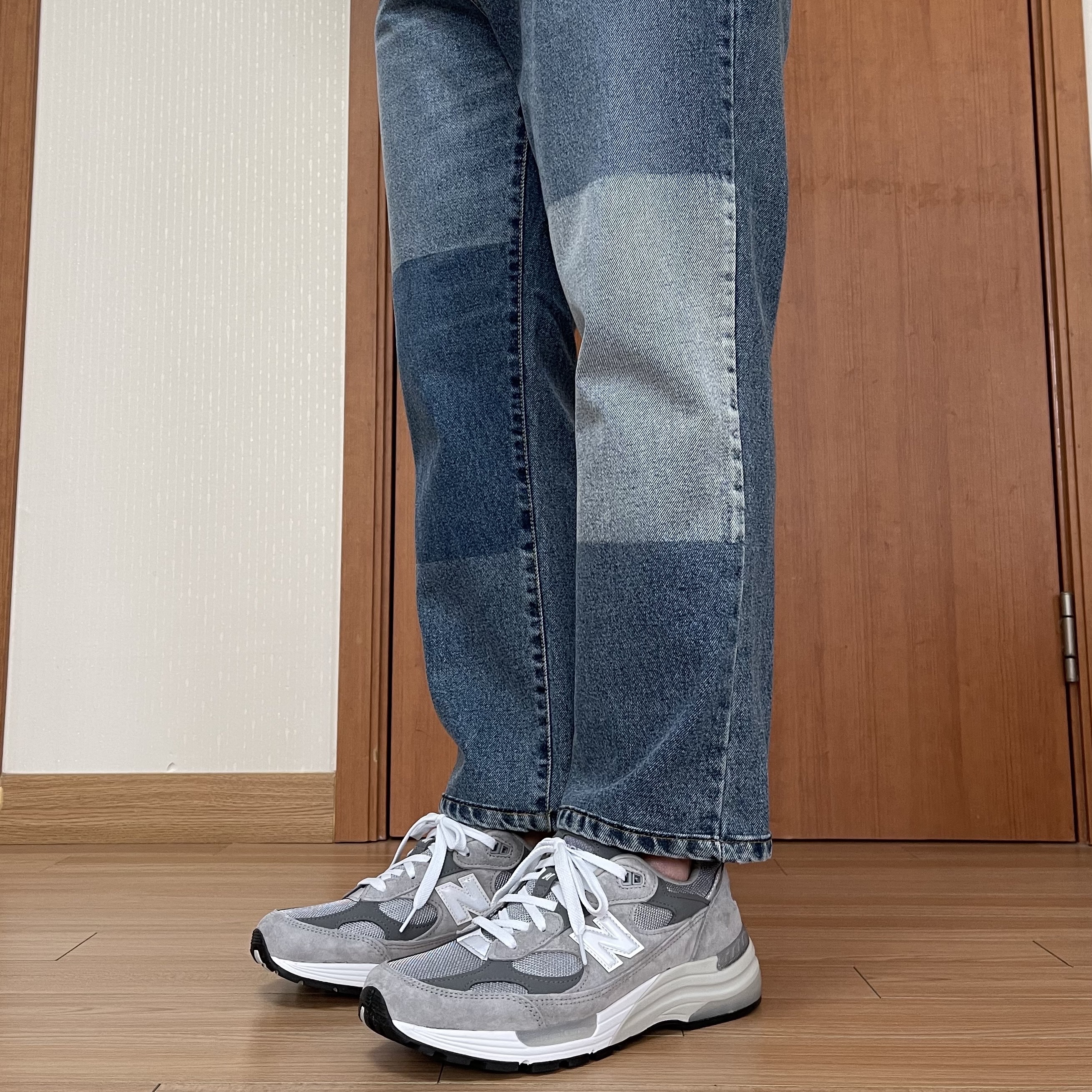 New Balance 992 Made in USA Grey - D Standard 착용 스타일 - 1