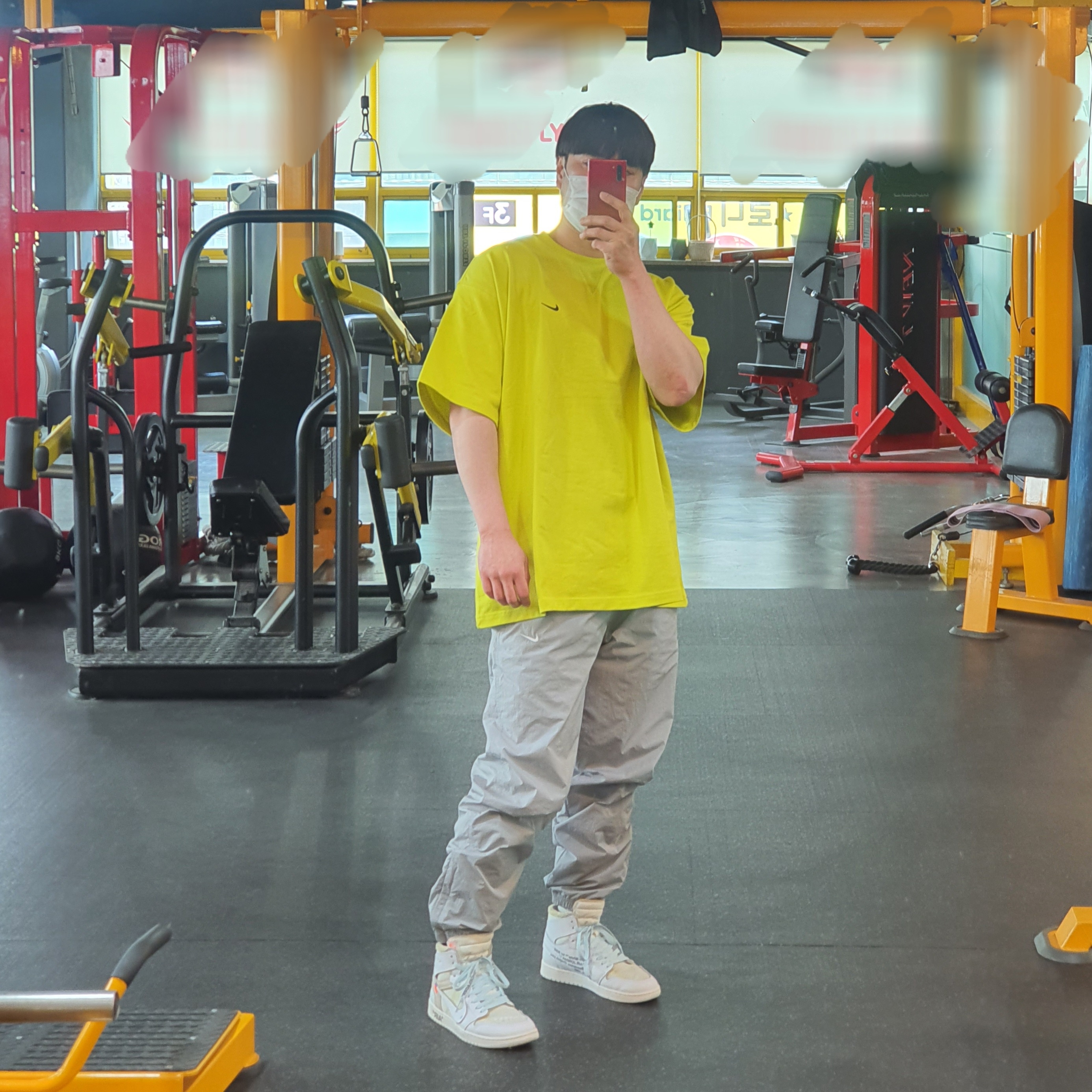 Nike x Kim Jones Oversized T-Shirt High Voltage - US/EU, Nike M NRG Track Pants Grey 착용 스타일