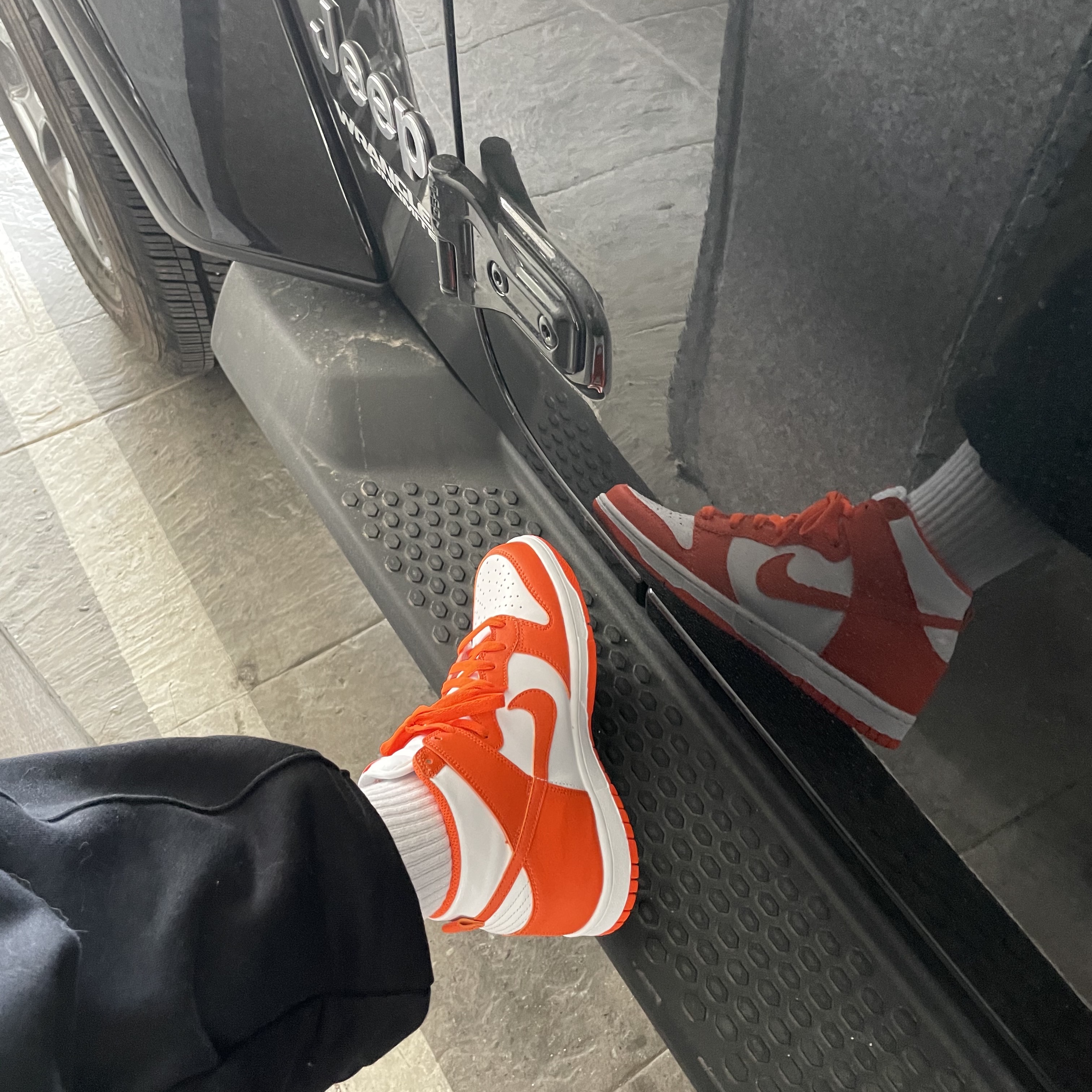 (GS) Nike Dunk High Orange Blaze 착용 스타일